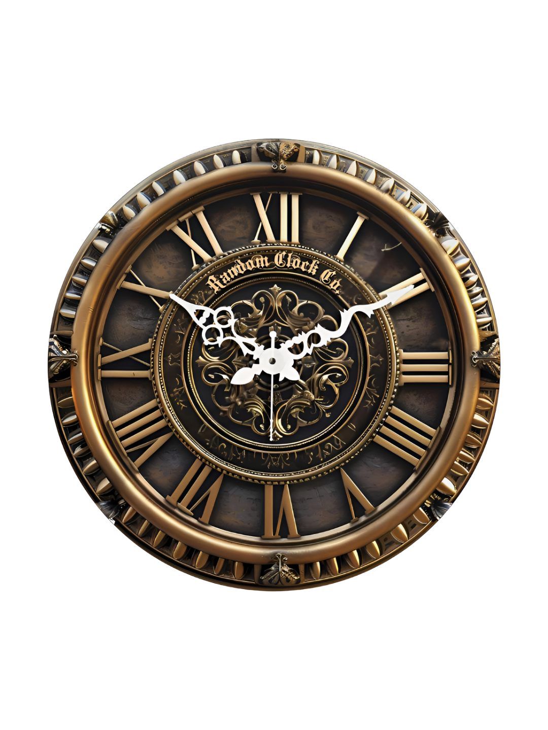 RANDOM Gold-Toned Printed Contemporary Wall Clock-image-7