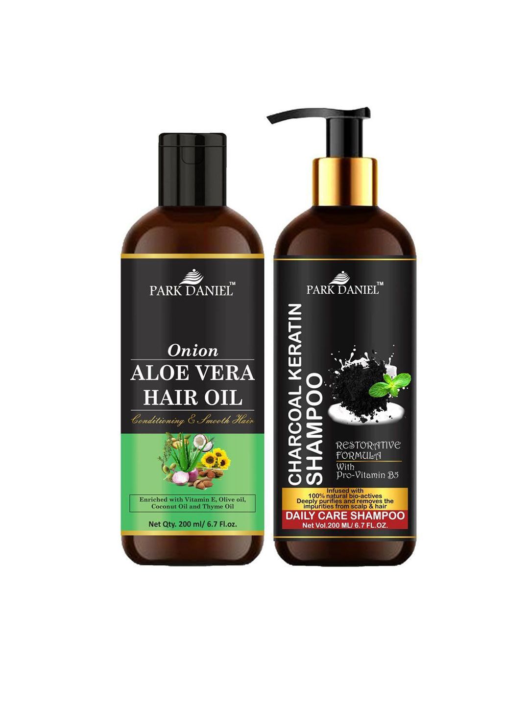 Park Daniel Set Of 2 Onion Aloe Vera Hair Oil & Charcoal Keratin Shampoo - 200 ml Each-image-12