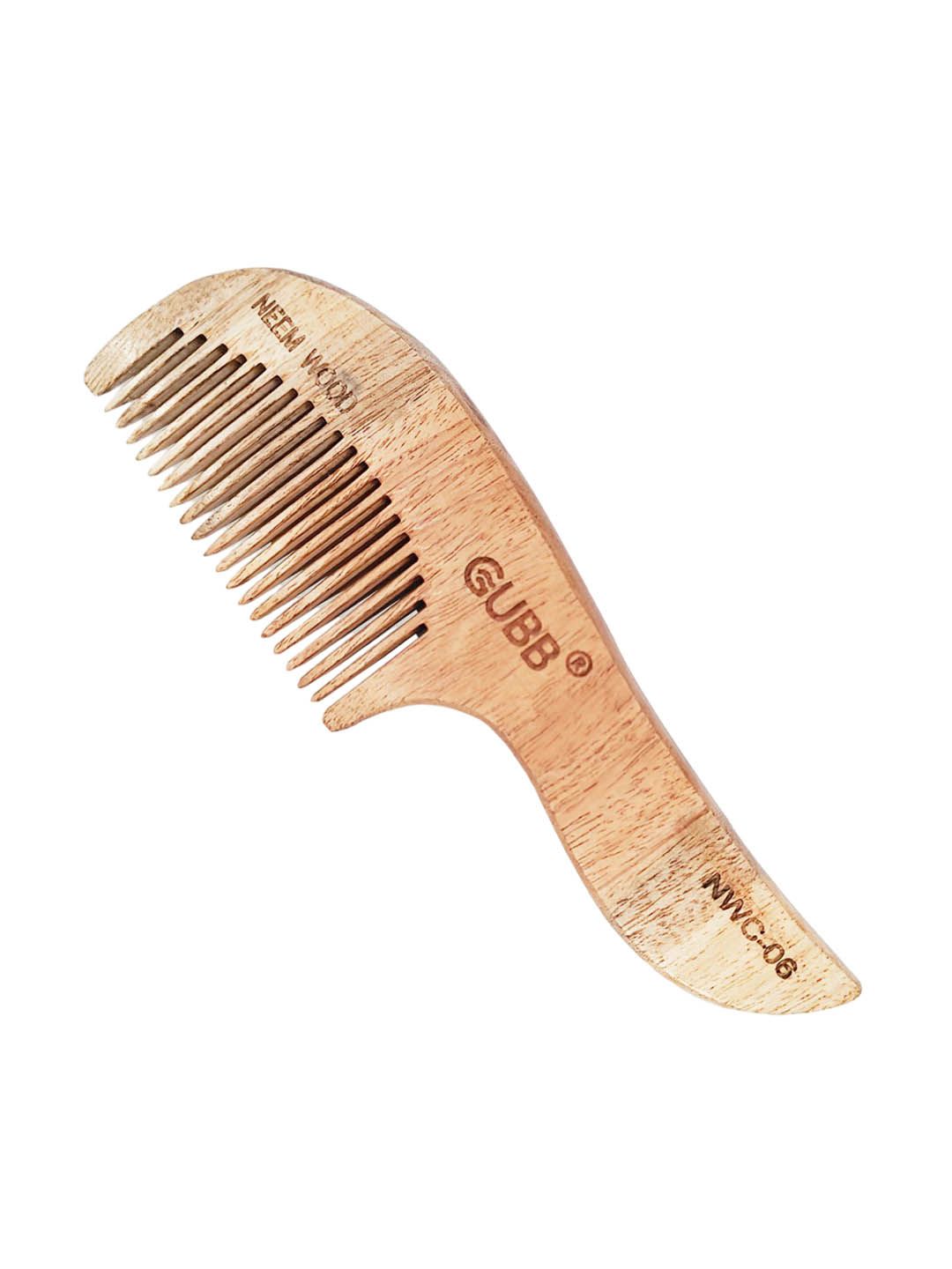 GUBB Effortless Detangling Neem Comb With Small Handle - Brown-image-46