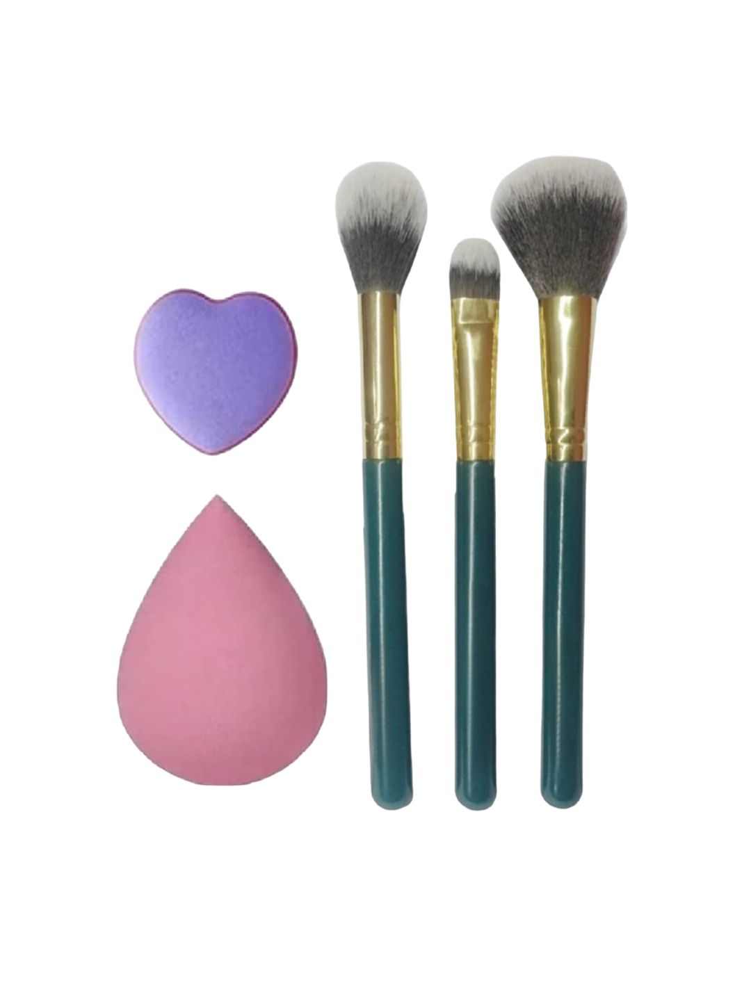 Facejewel Set Of 5 Makeup Brush With Heart Puff & Big Blender-picture-27