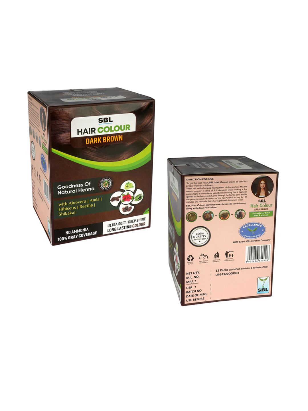 SBL 24-Pcs Long Lasting Hair Color Sachets with Aloevera & Amla 8 g each - Dark Brown-image-26