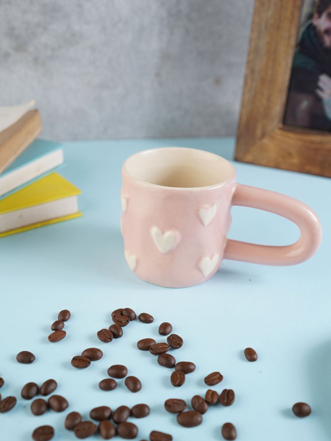 WEAVING HOMES Pink & White Printed Ceramic Dishwasher Safe Glossy Mugs 280ml-picture-33