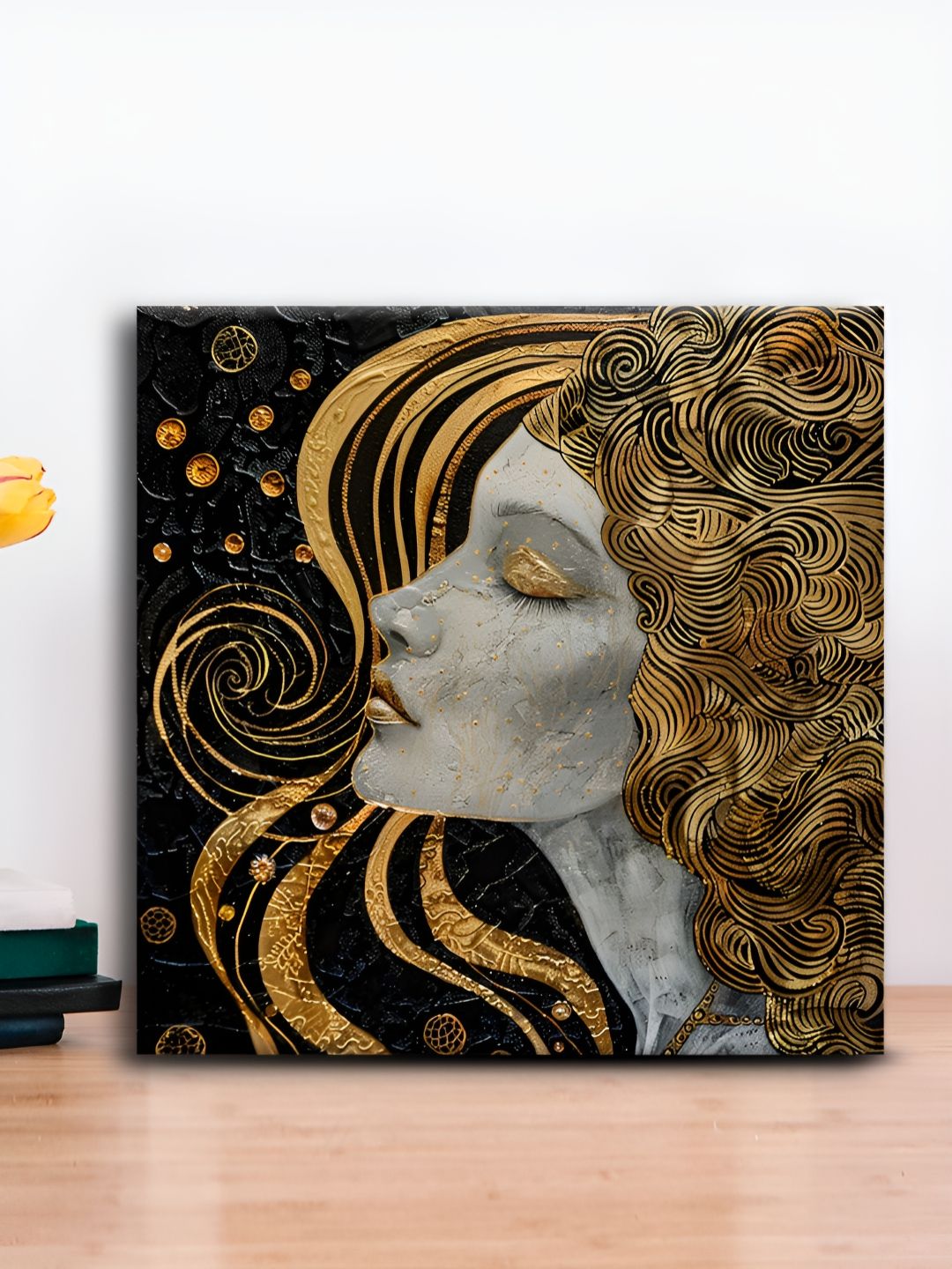 OLIVE TREE Yellow & Black 1 Piece Canvas Religious Wall Paintings-picture-43