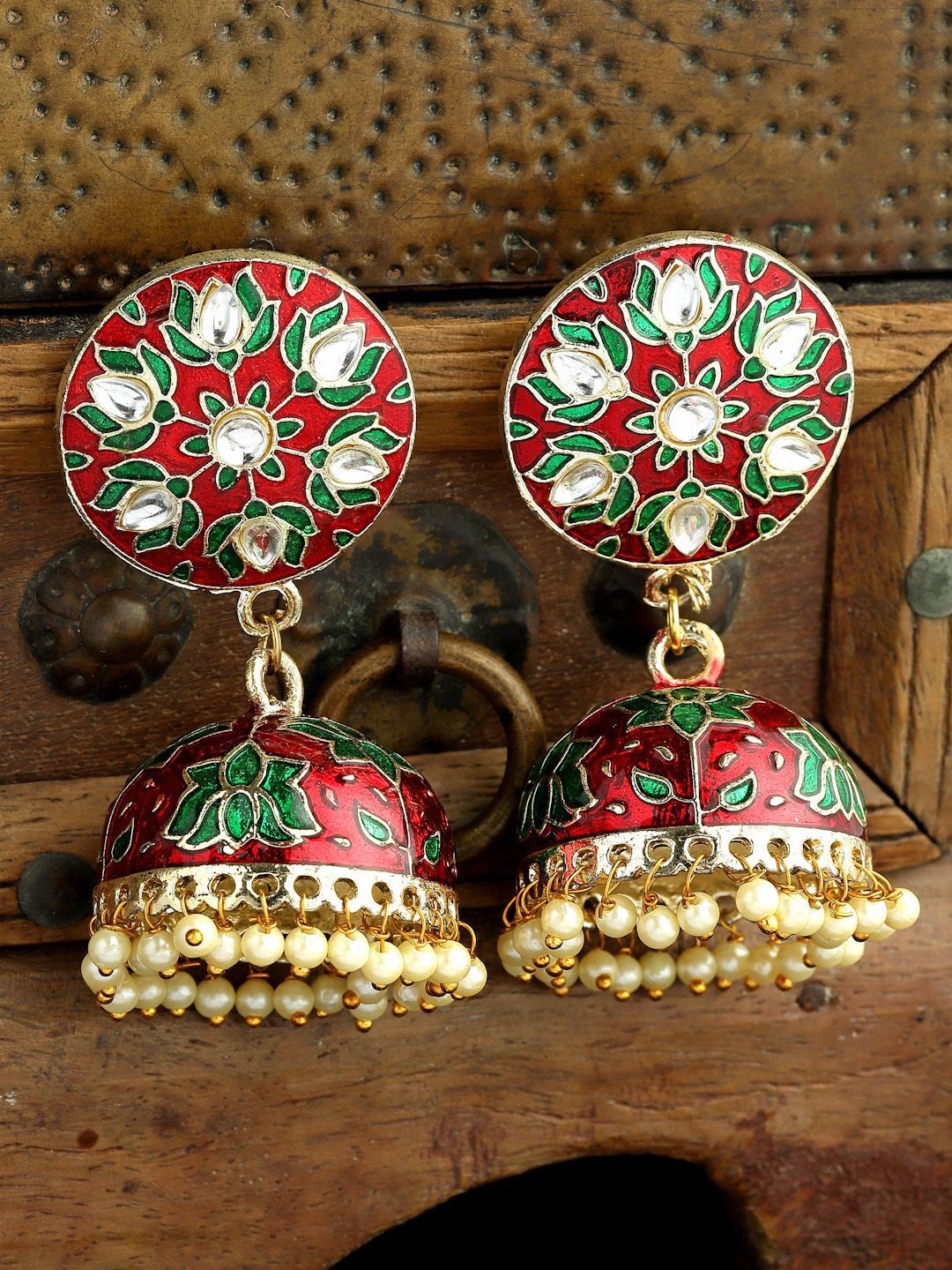 Anouk Gold-Plated Dome Shaped Jhumkas-picture-17