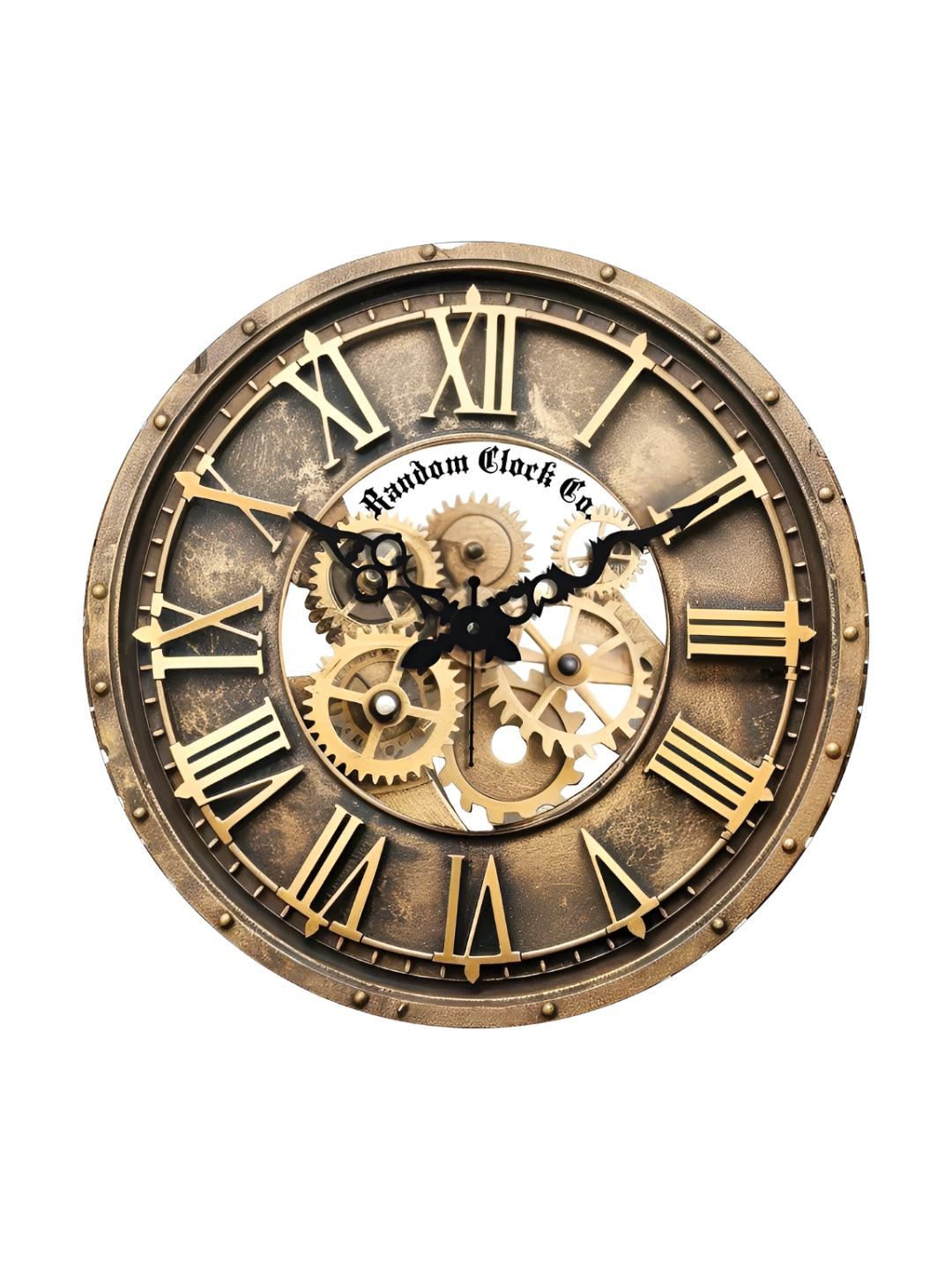 RANDOM Gold-Toned & White Printed Contemporary Wall Clock-picture-39
