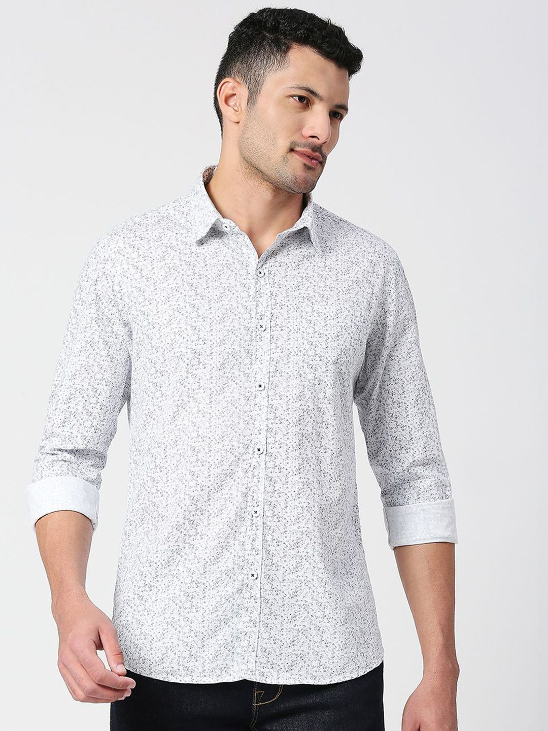 SNX Men Tailored Fit Floral Opaque Printed Casual Shirt-picture-26