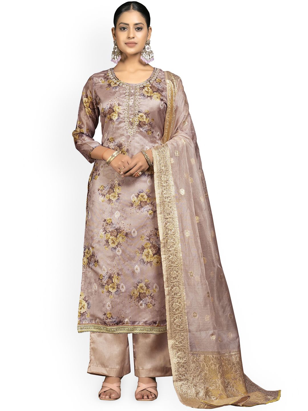 Maroosh Printed Organza Unstitched Dress Material-picture-19