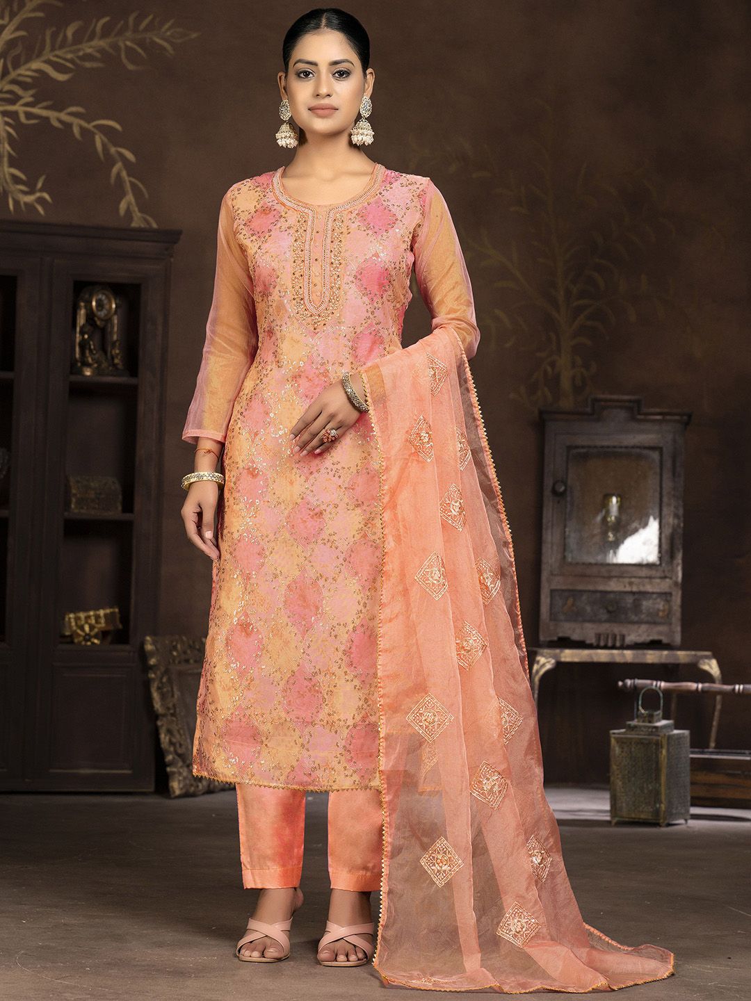 Maroosh Embroidered Organza Unstitched Dress Material-picture-27