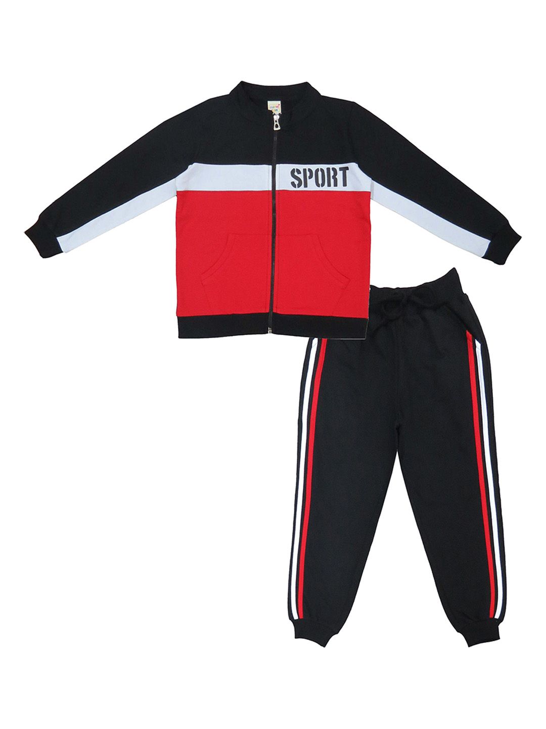 Clothe Funn Girls Cotton Hooded Mid- Rise Tracksuits-picture-43
