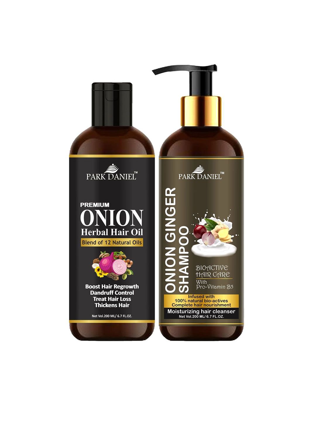 Park Daniel Set Of Premium Onion Herbal Hair Oil and Onion Ginger Shampoo - 200 ml Each-picture-56