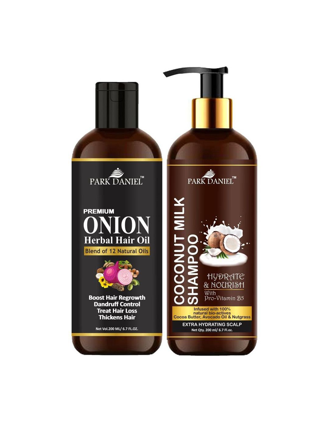 Park Daniel Set Of 2 Premium Onion Herbal Hair Oil With Coconut Milk Shampoo - 200 ml Each-picture-43