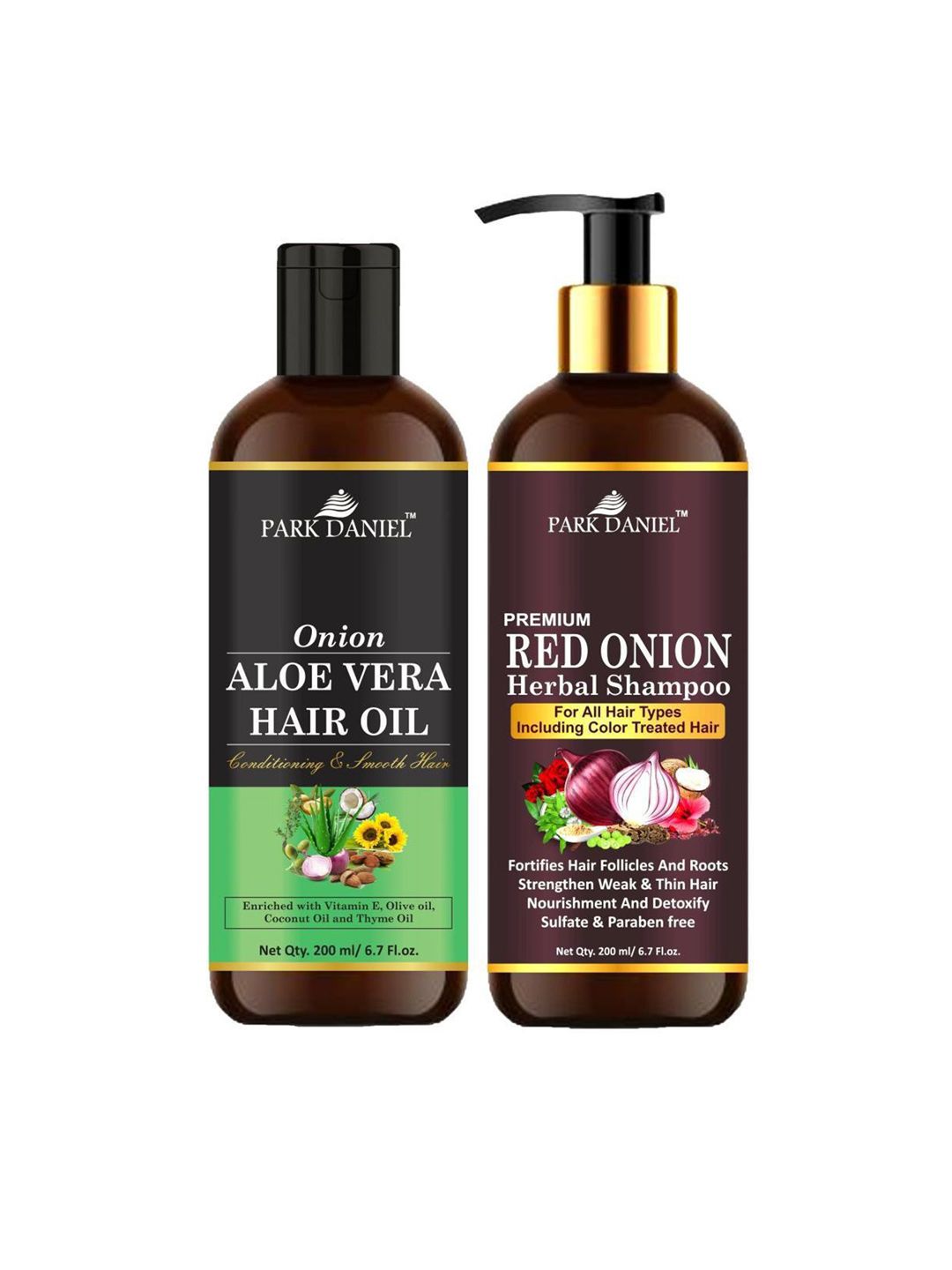 Park Daniel Set Of 2 Onion Aloe Vera Hair Oil & Red Onion Shampoo - 200 ml Each-image-34