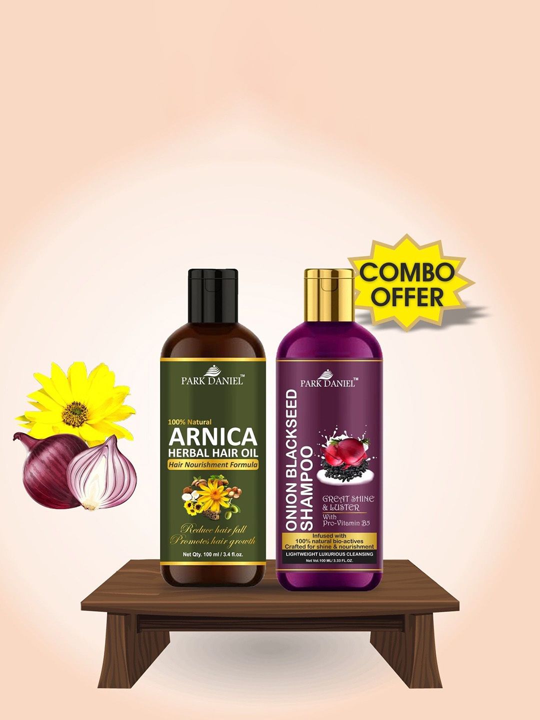 Park Daniel Set Of 2 Arnica Herbal Hair Oil & Onion Black Seed Shampoo - 100 ml Each-image-38