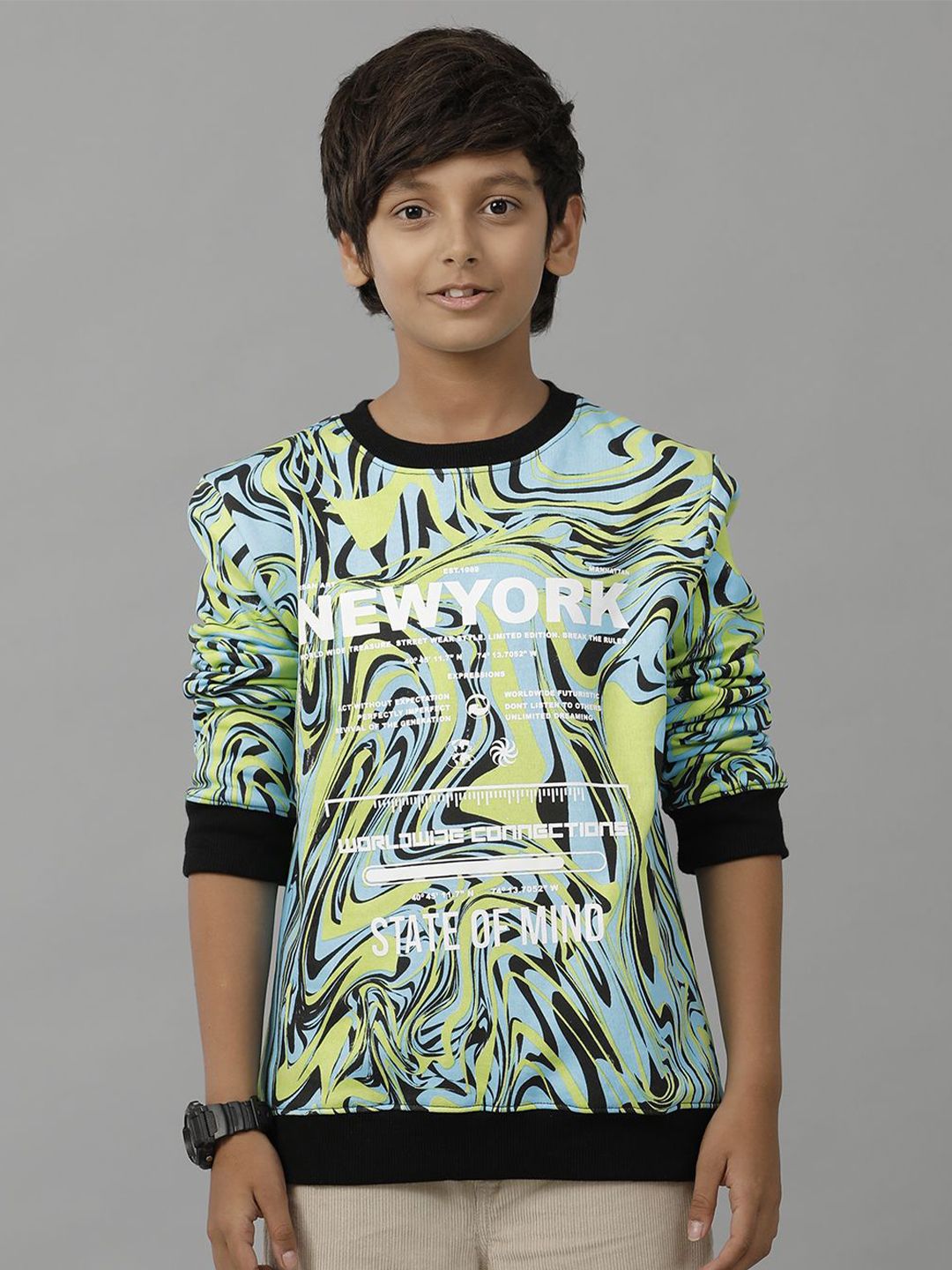 UNDER FOURTEEN ONLY Boys Cotton Round Neck Abstract Printed Sweatshirt-picture-15