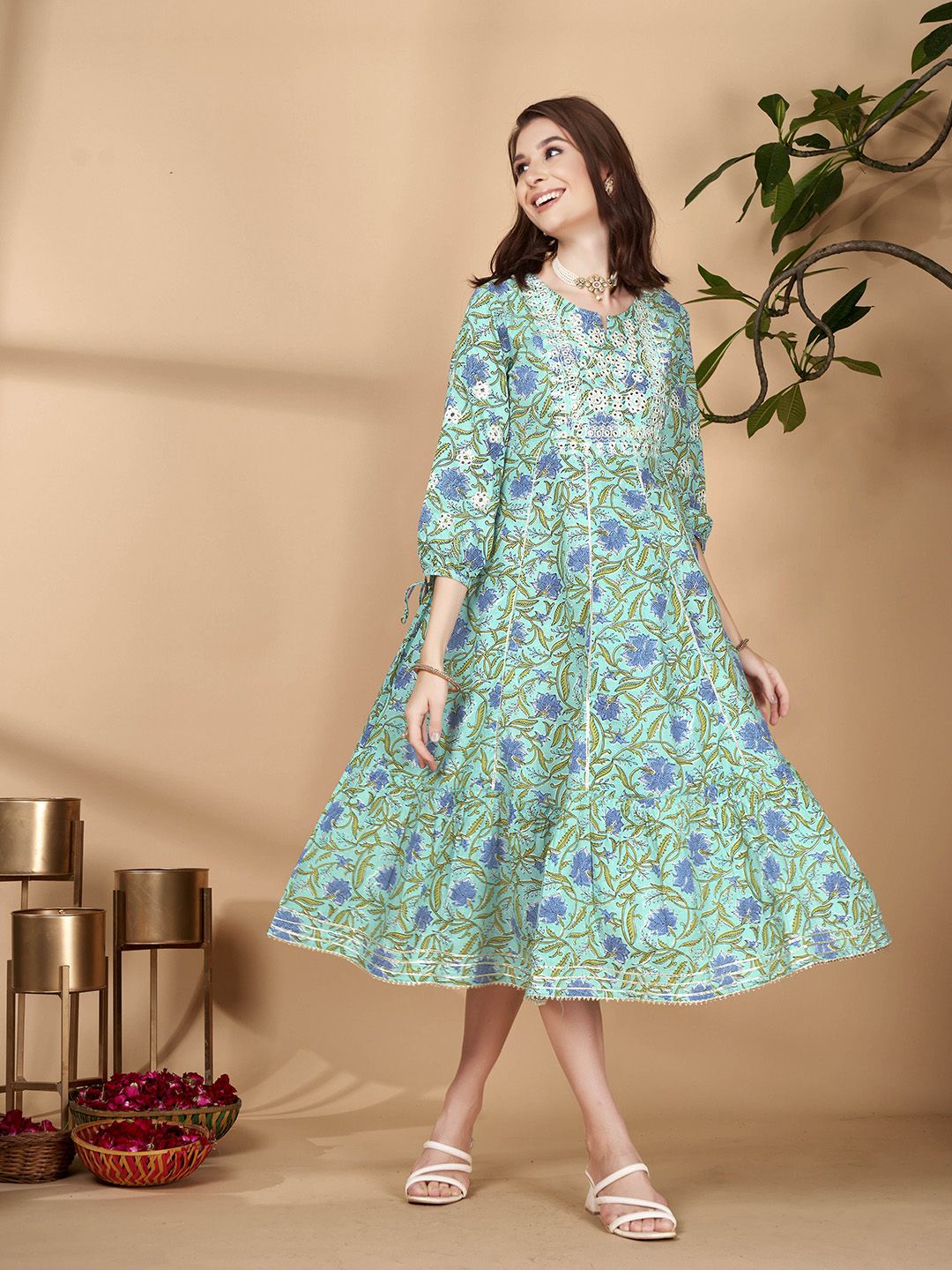 Anouk Women Floral Printed A-Line Dress