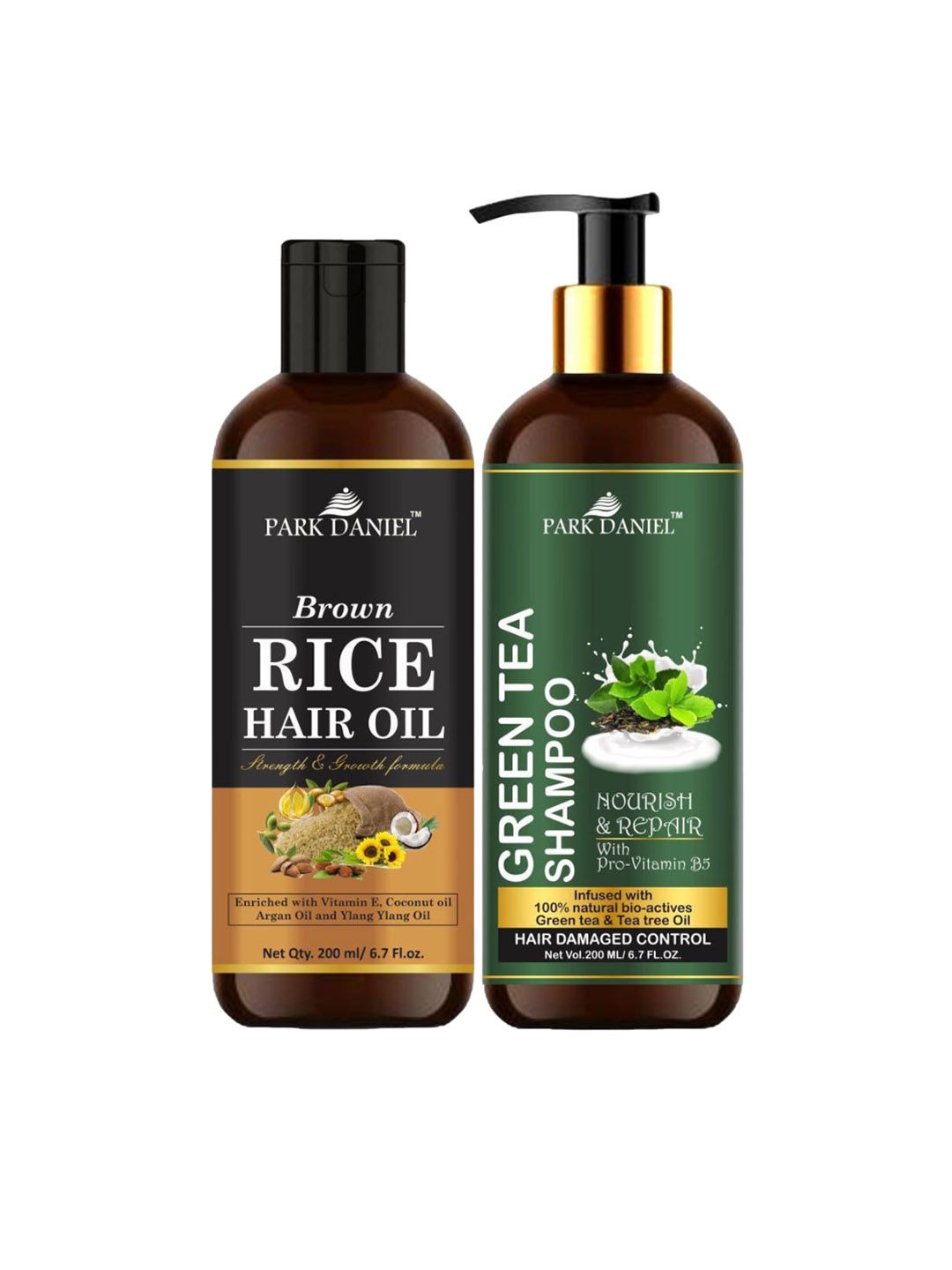 Park Daniel Set Of Brown Rice Hair Oil & Green Tea Shampoo - 200ml Each-image-34