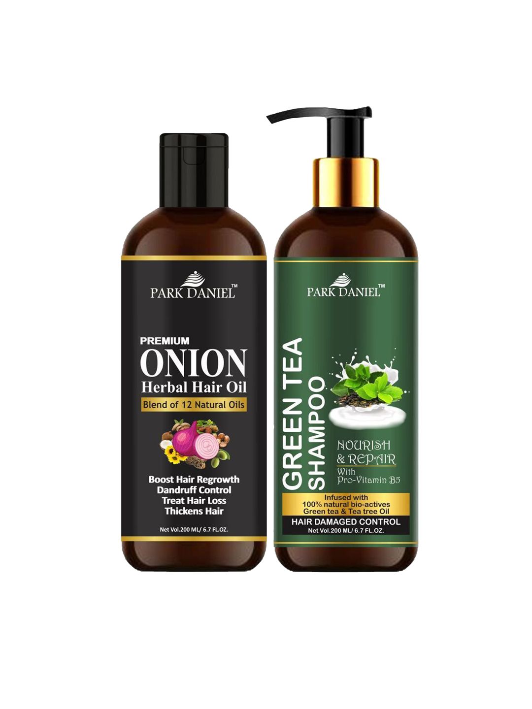Park Daniel Set Of Onion Herbal Hair Oil & Green Tea Shampoo - 200ml Each-image-33