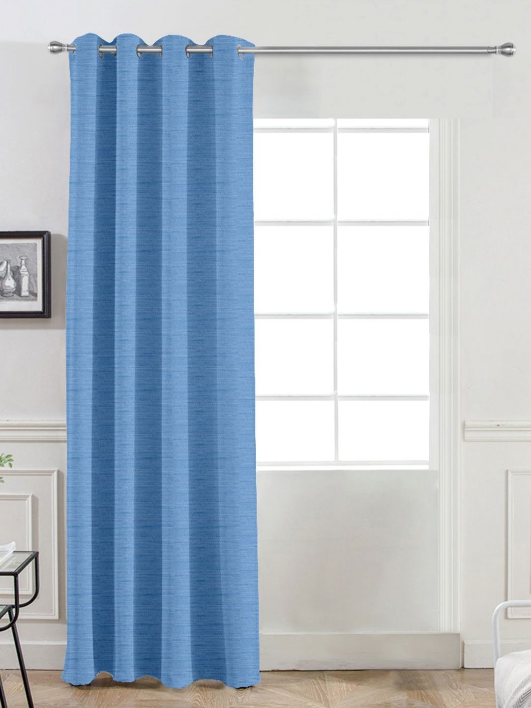 Divine Casa Munnar Silk Blue Black Out Door Curtain-picture-32