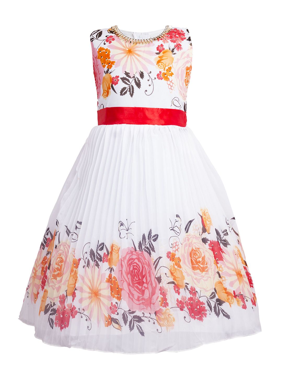 My Lil Princess Girls Floral Print Fit - Flare  Maxi Dress-picture-26