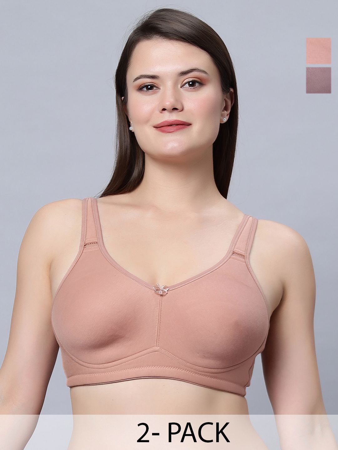 In Care Women Pack Of 2 Full Coverage Non Padded Cotton Bra
