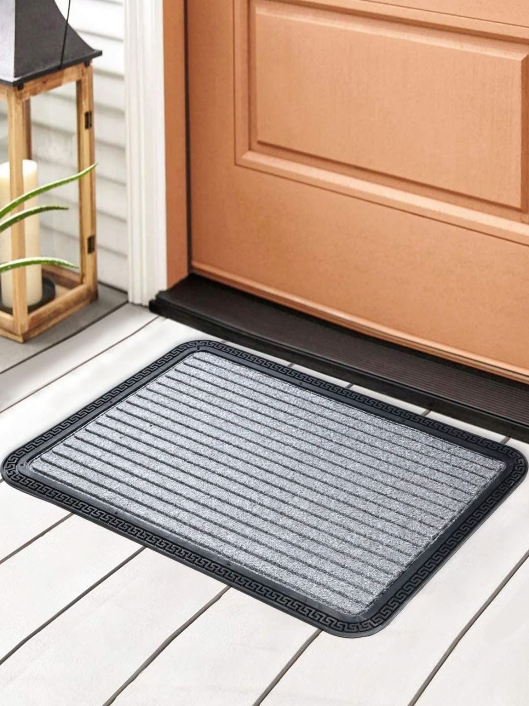 ANA Grey & Black Striped Rectangular Doormats-image-5