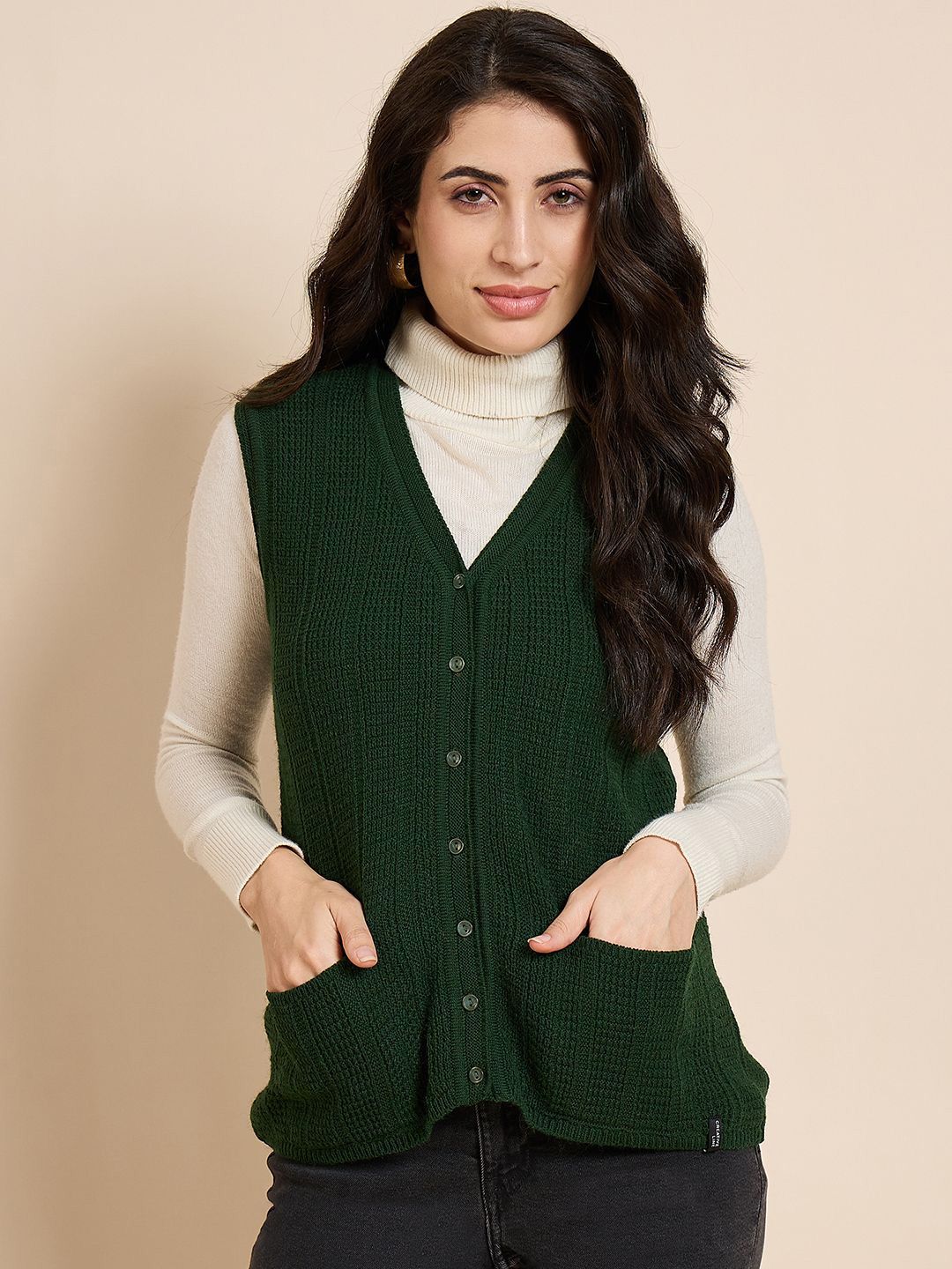 CREATIVE LINE Women Self Design Woollen Cardigan Sweater-image-44