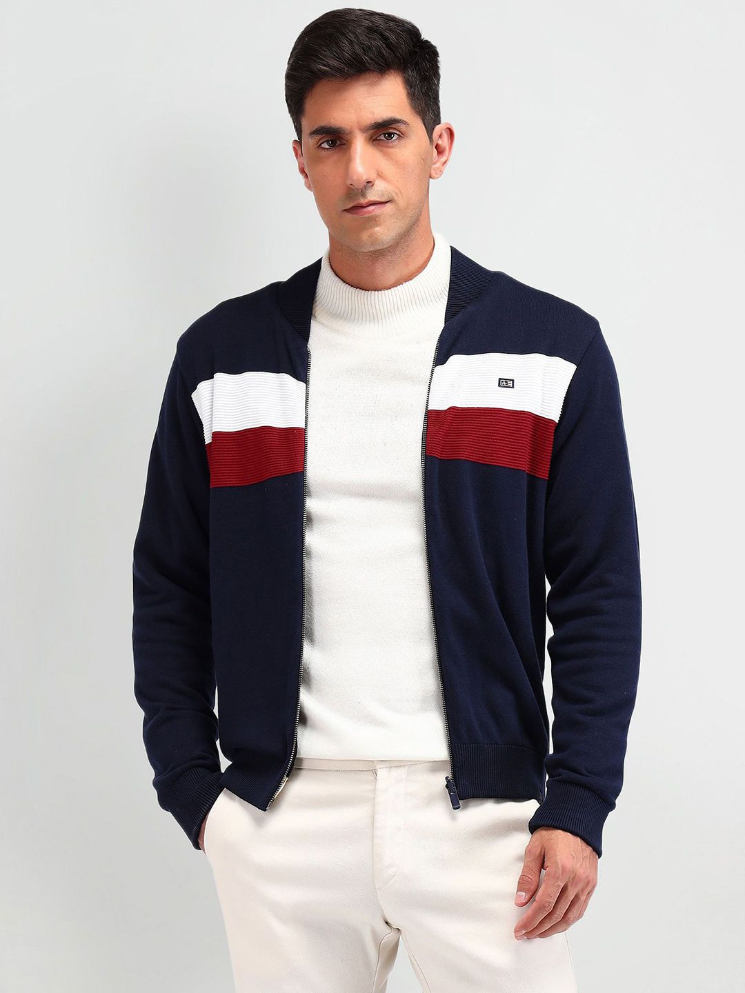 Arrow Sport Men Cotton Striped Front-Open Sweaters-picture-12