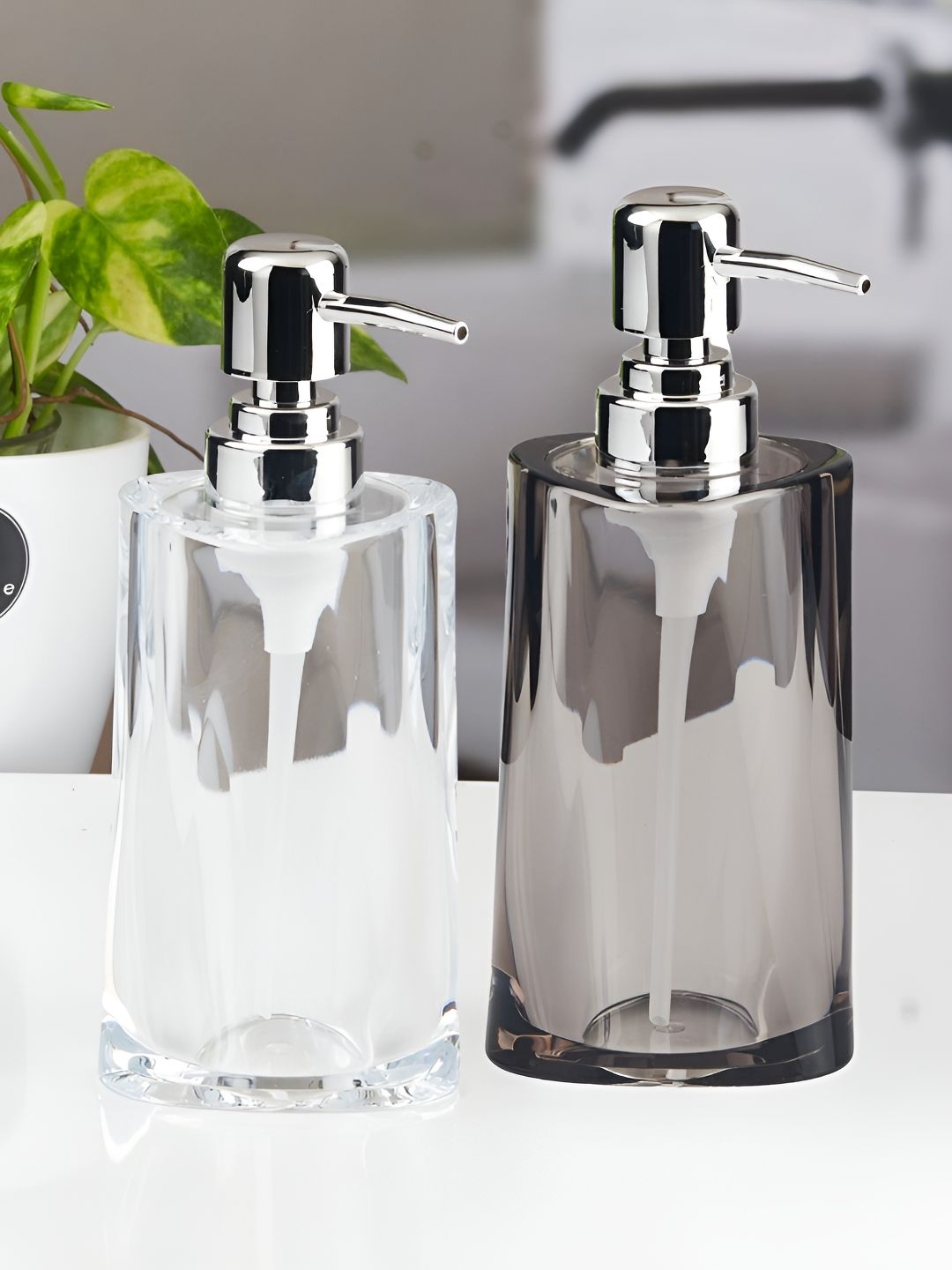 Kookee Black & White 2 Pieces Abstract Glossy Contemporary Soap Dispensers-picture-35