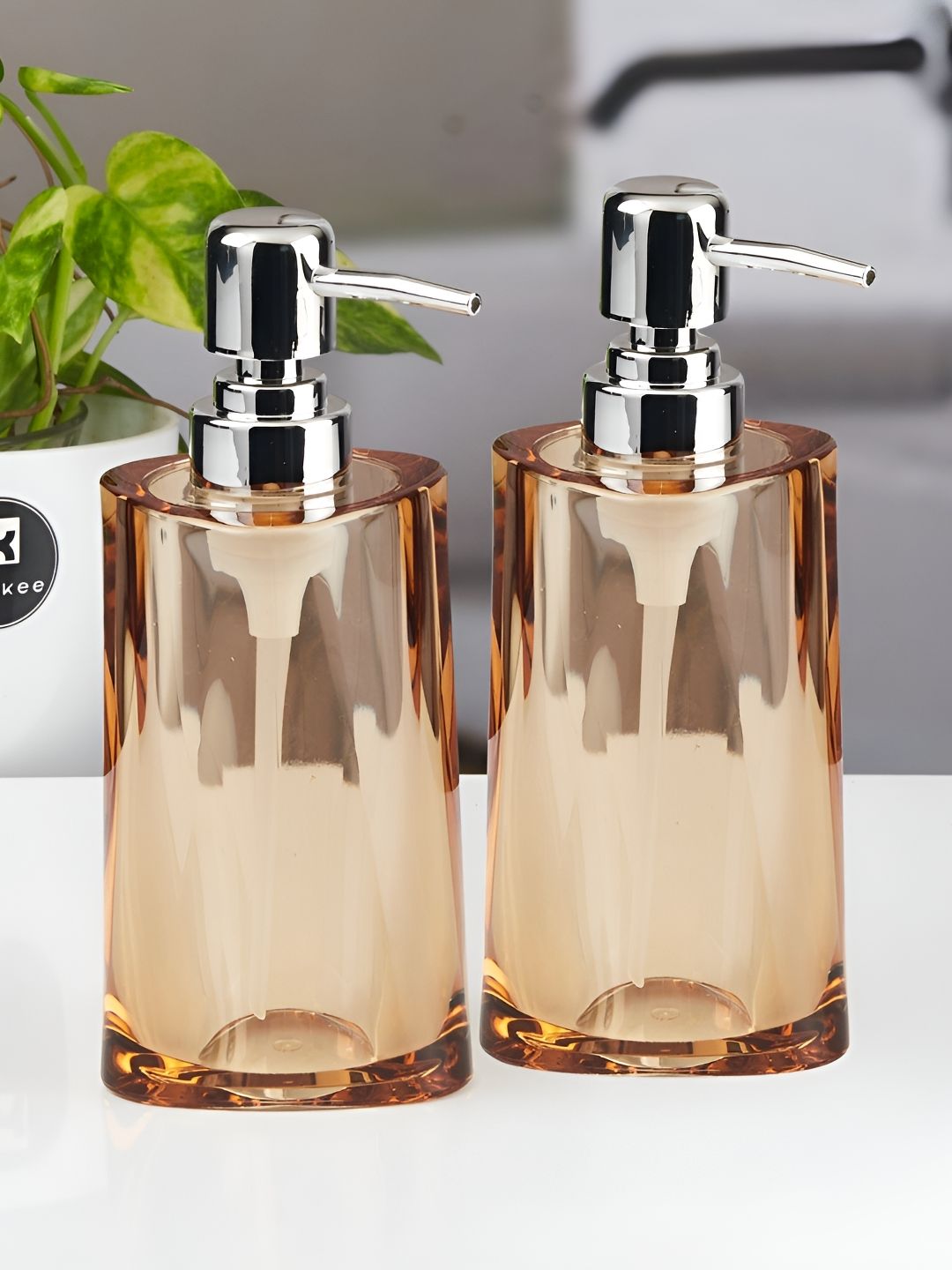 Kookee Brown & Silver-Toned 2 pieces Soap Dispenser 200ML Each-image-40
