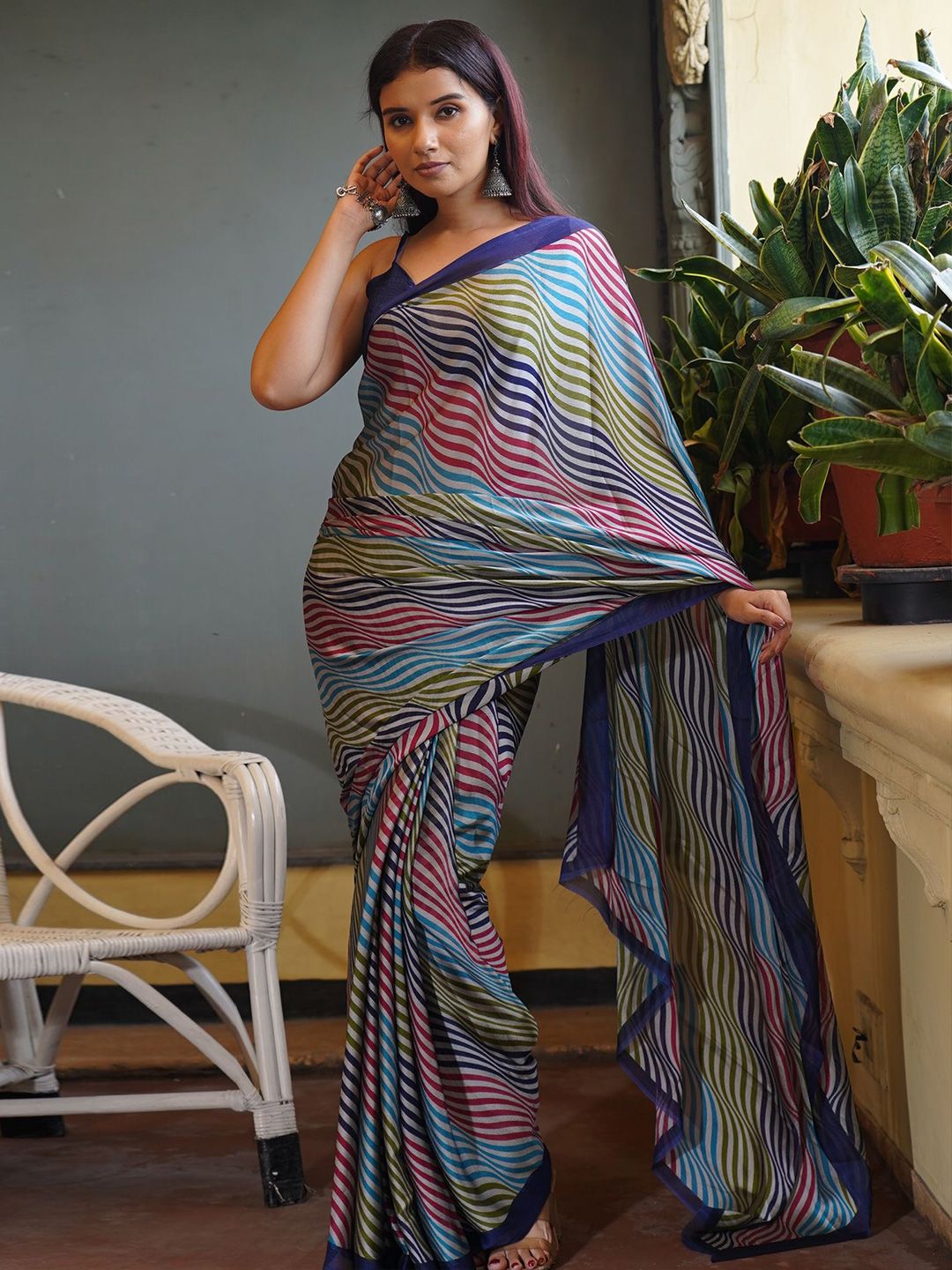 kalini MIRCHI FASHION Leheriya Poly Chiffon Leheriya Saree-picture-20