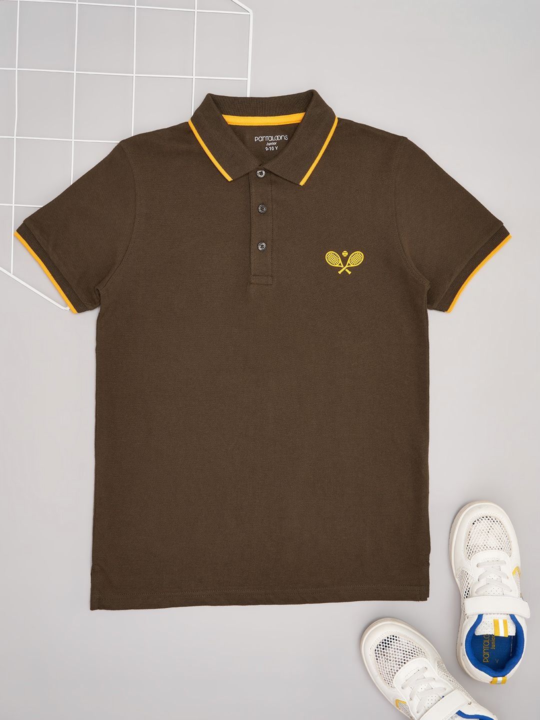 Pantaloons Junior Boys Solid Polo Collar Cotton T-shirt-picture-24