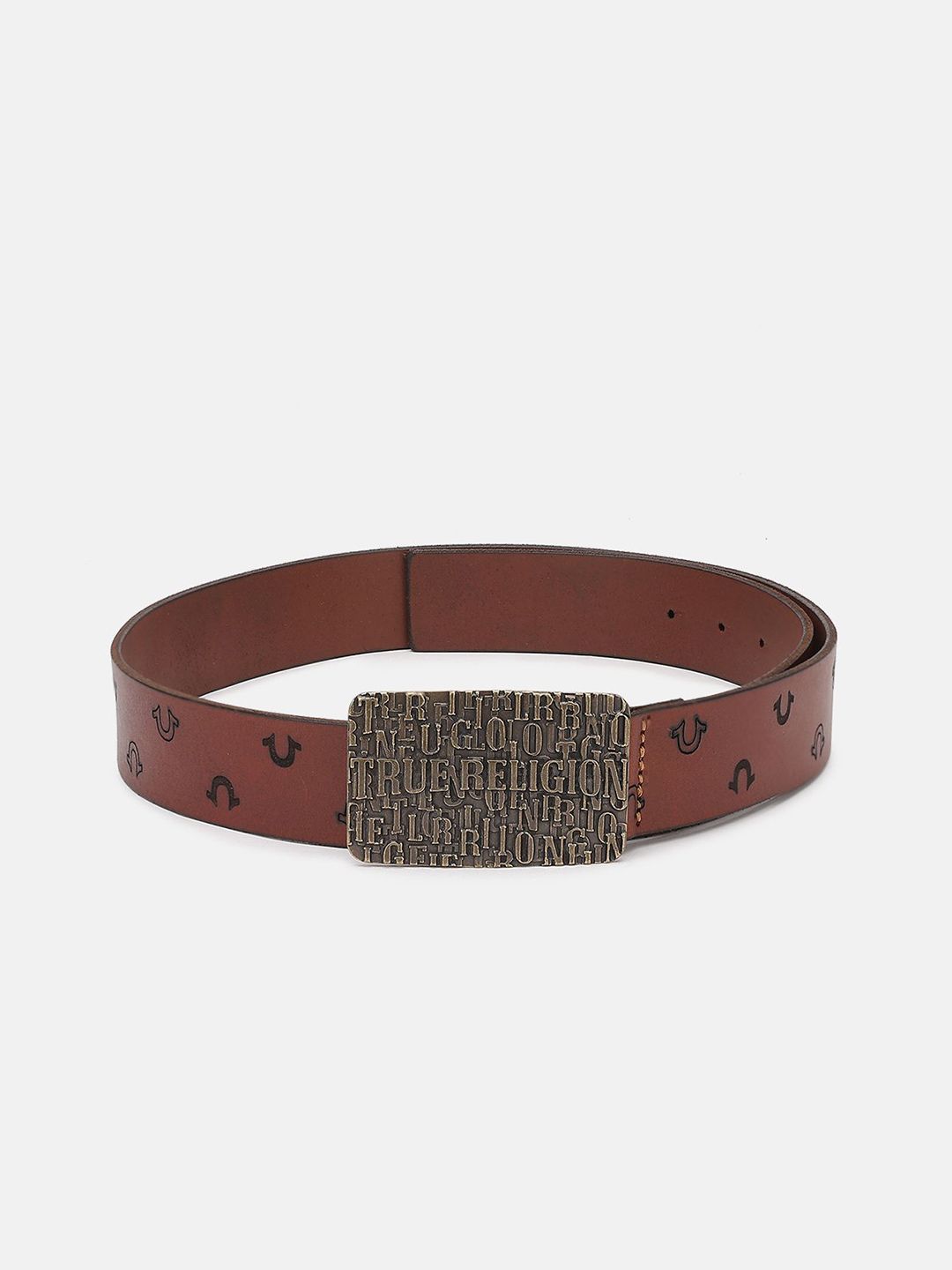 True Religion Men Printed Leather Belt With Push Pin Buckle-picture-43
