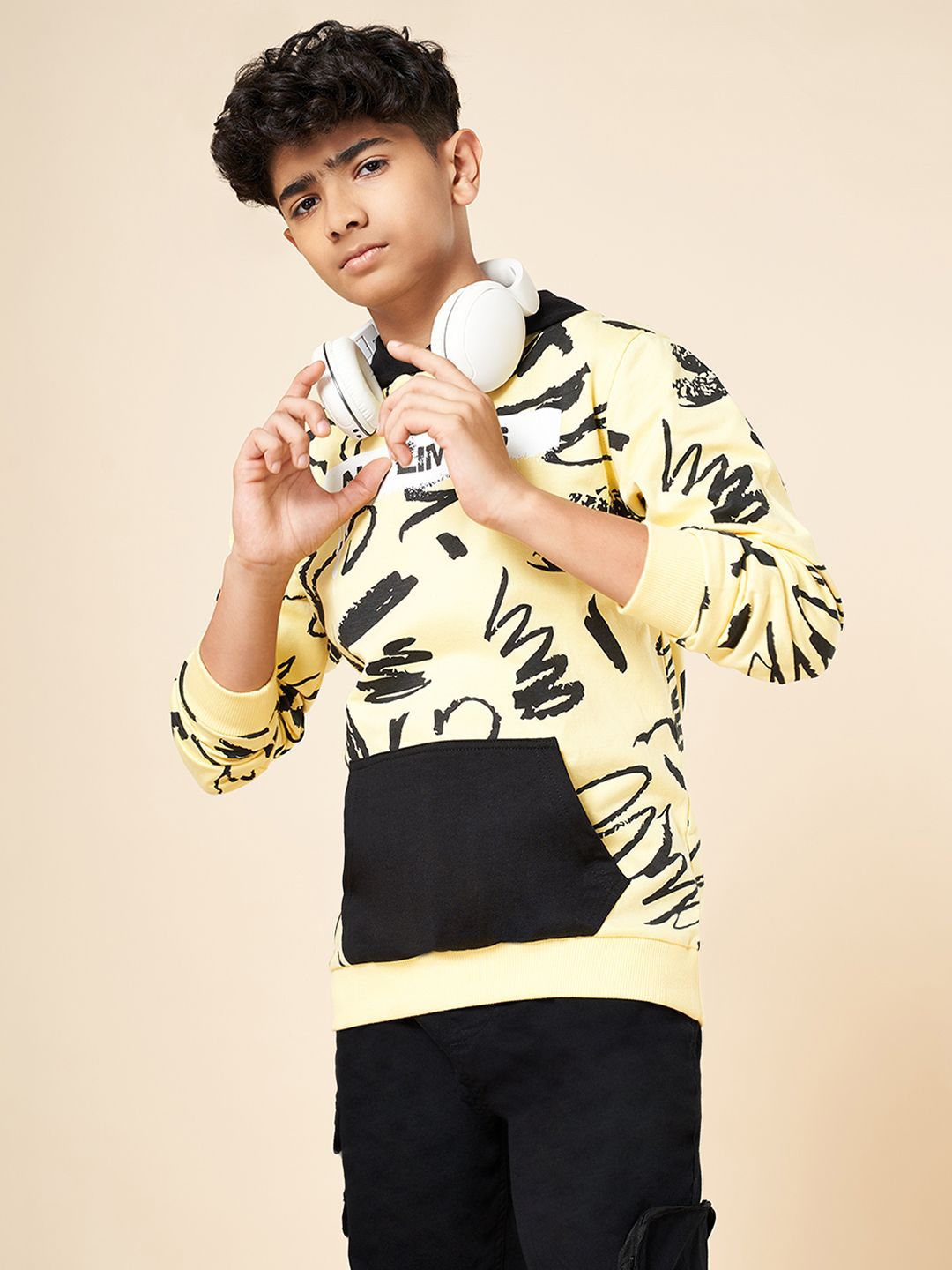 Coolsters by Pantaloons Boys Printed Hooded Pullover Cotton Sweatshirt-picture-20