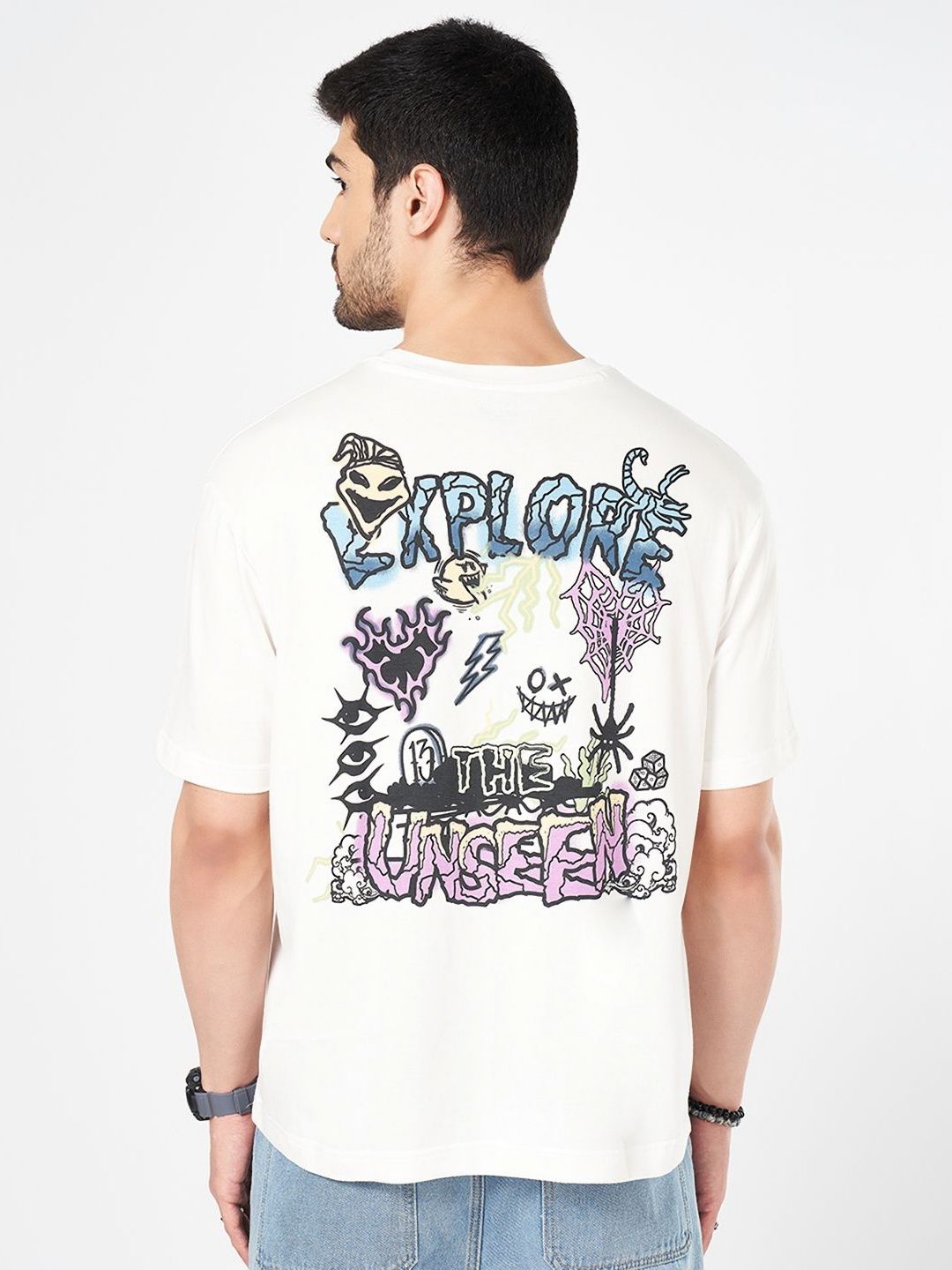 People Men Typography Printed Round Neck Cotton Boxy T-shirt-picture-22