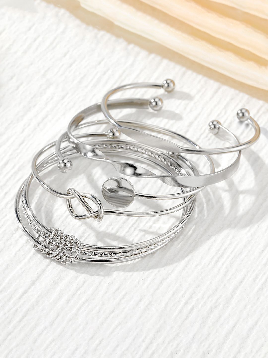 Jewels Galaxy Women 5 Oxidised Silver-Plated Charm Bracelet-picture-18