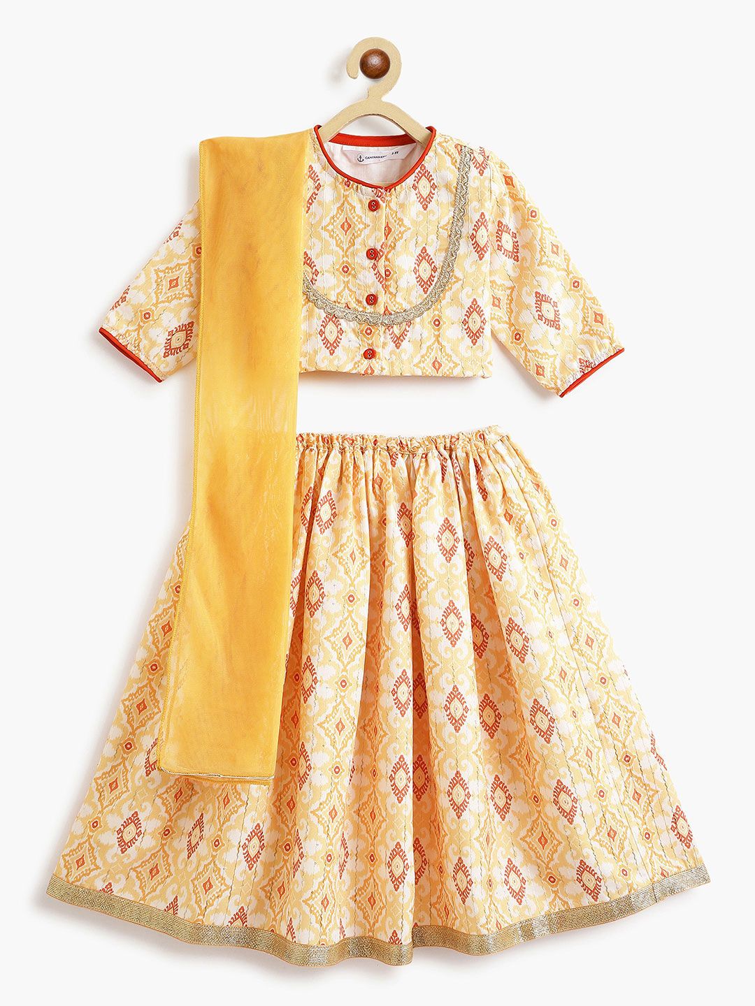 Campana Girls Printed Sequinned Ready to Wear Lehenga & Blouse With Dupatta-picture-51