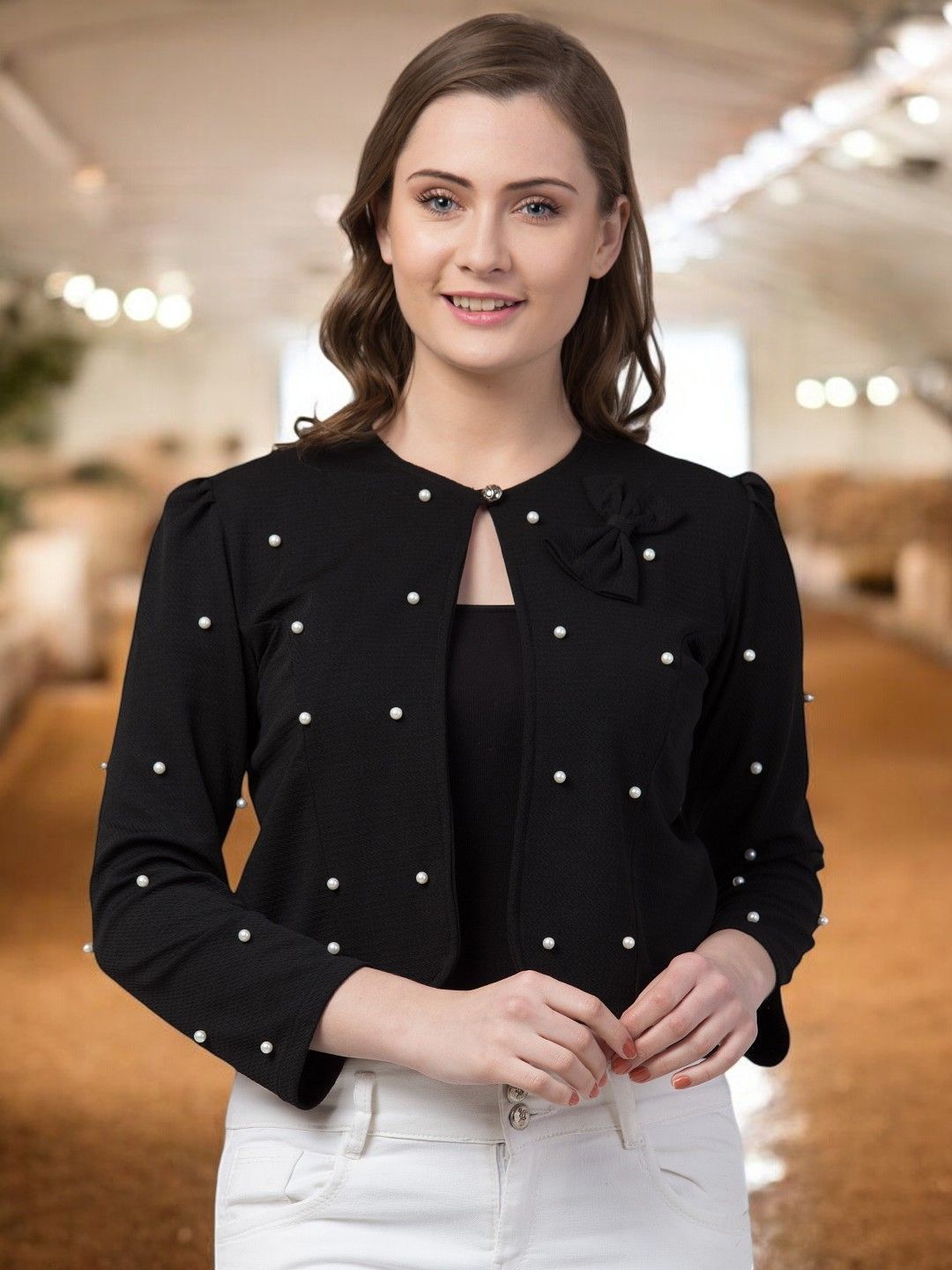 IUGA Women Embellished Button Shrug-picture-14