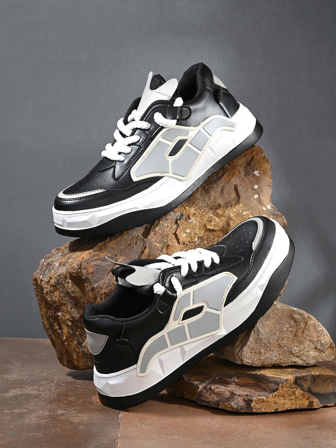 Mactree Men PU Colourblocked Lace-Ups Sneakers-picture-17