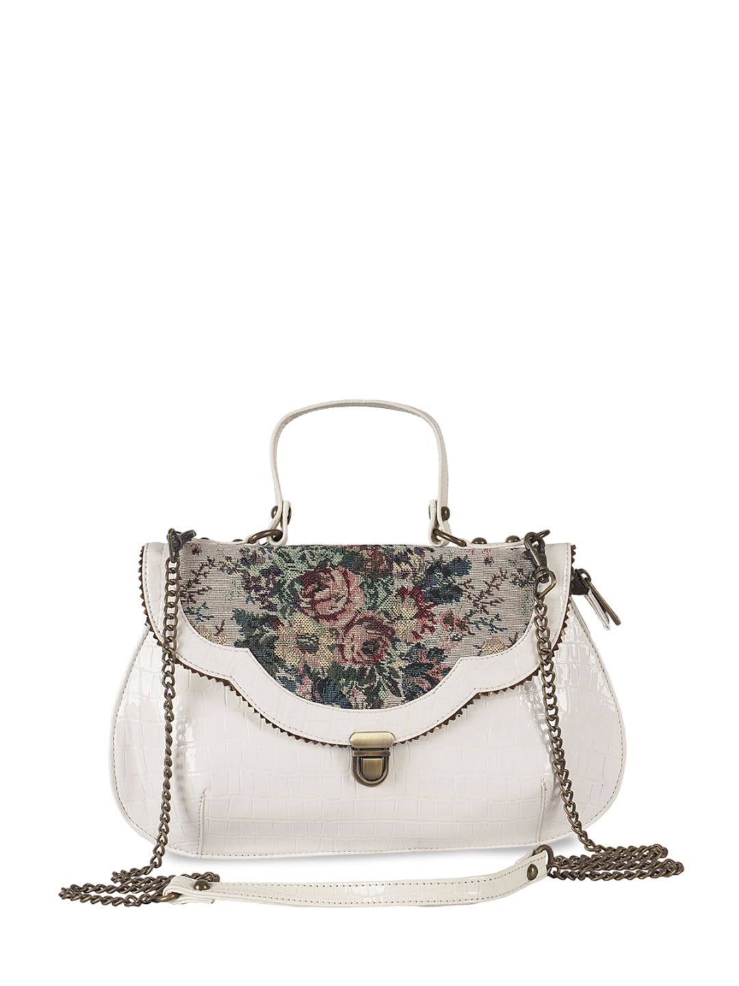 RUDHIRA Floral Textured PU Half Moon Shoulder Bag-picture-28