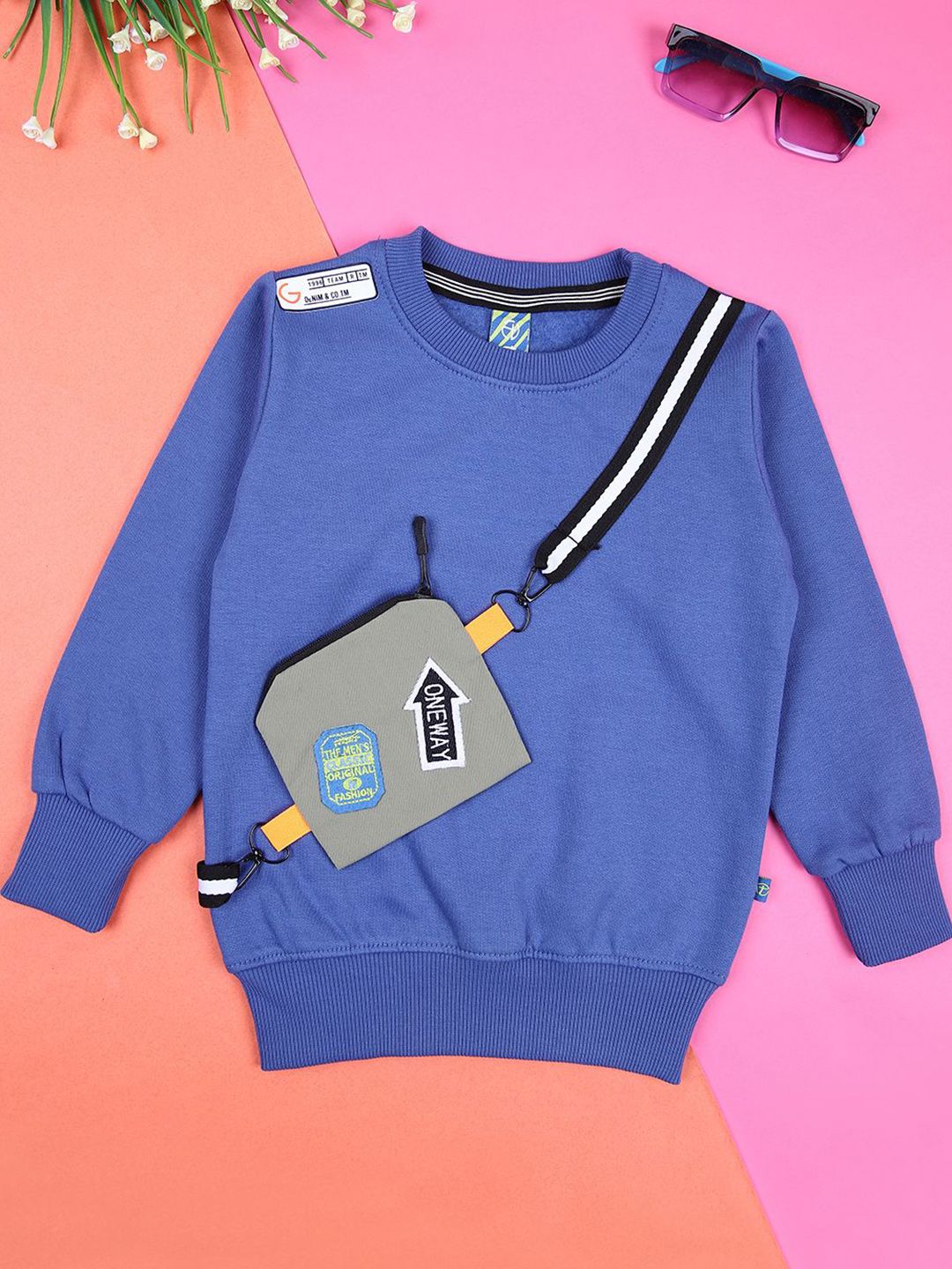 V-Mart Boys Graphic Printed Pullover Sweatshirt With Bag Applique-picture-18