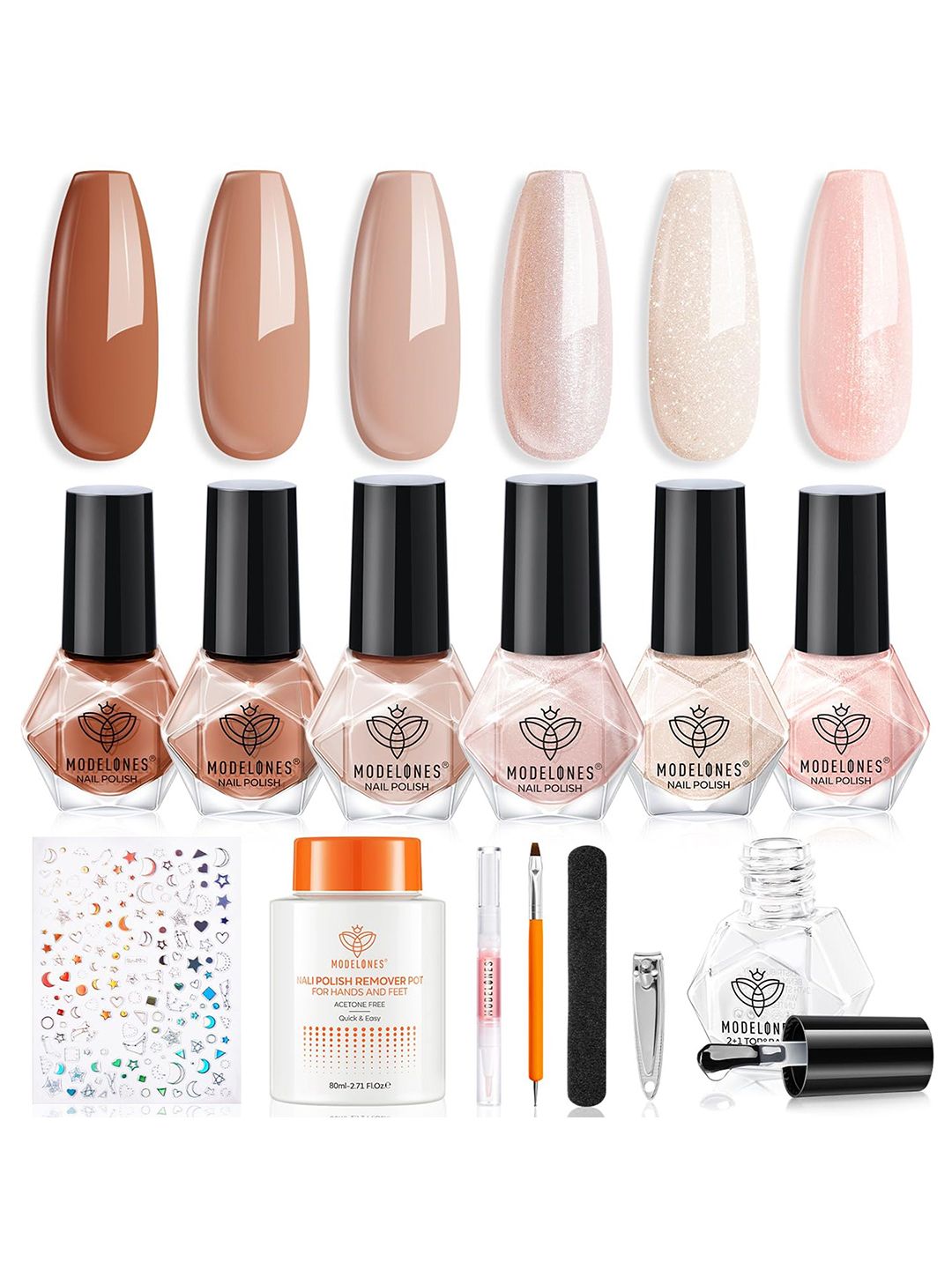 Modelones Set Of 6 Autumn Temptation Nail Polish -5 ml Each-Shades 199-200-153-129-205-061-image-49