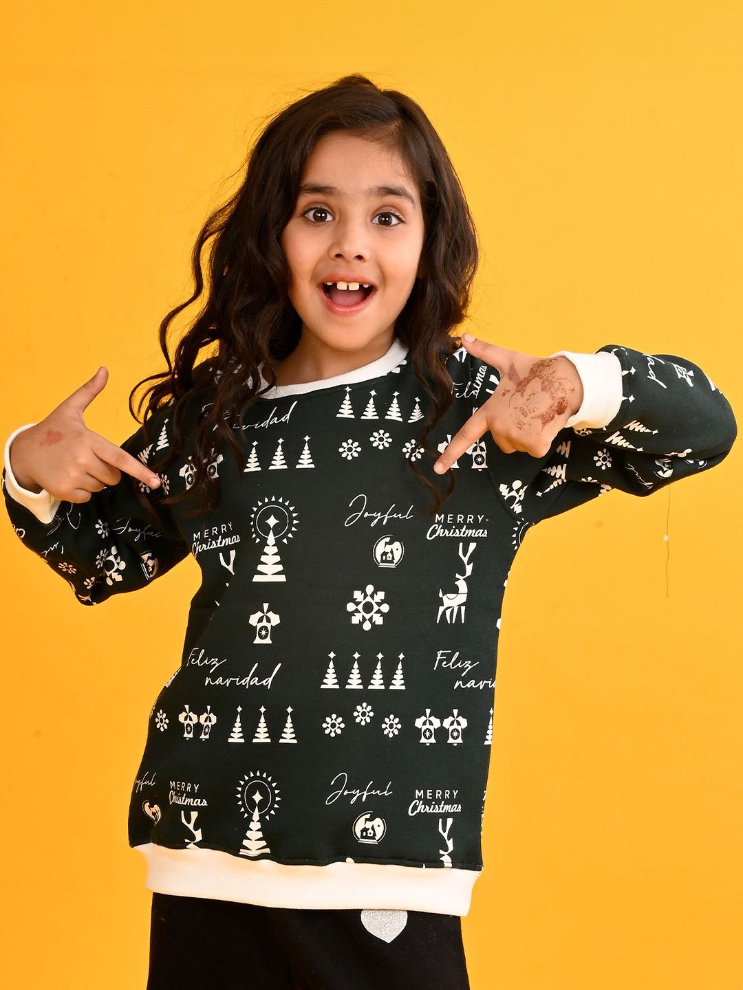 Anthrilo Girls Typography Printed Pullover Sweatshirt-picture-23