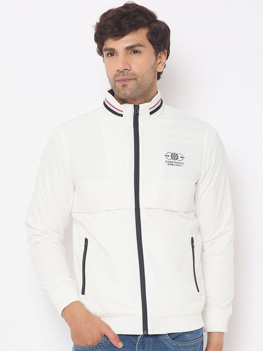 Duke Men Striped Bomber Jacket-picture-36