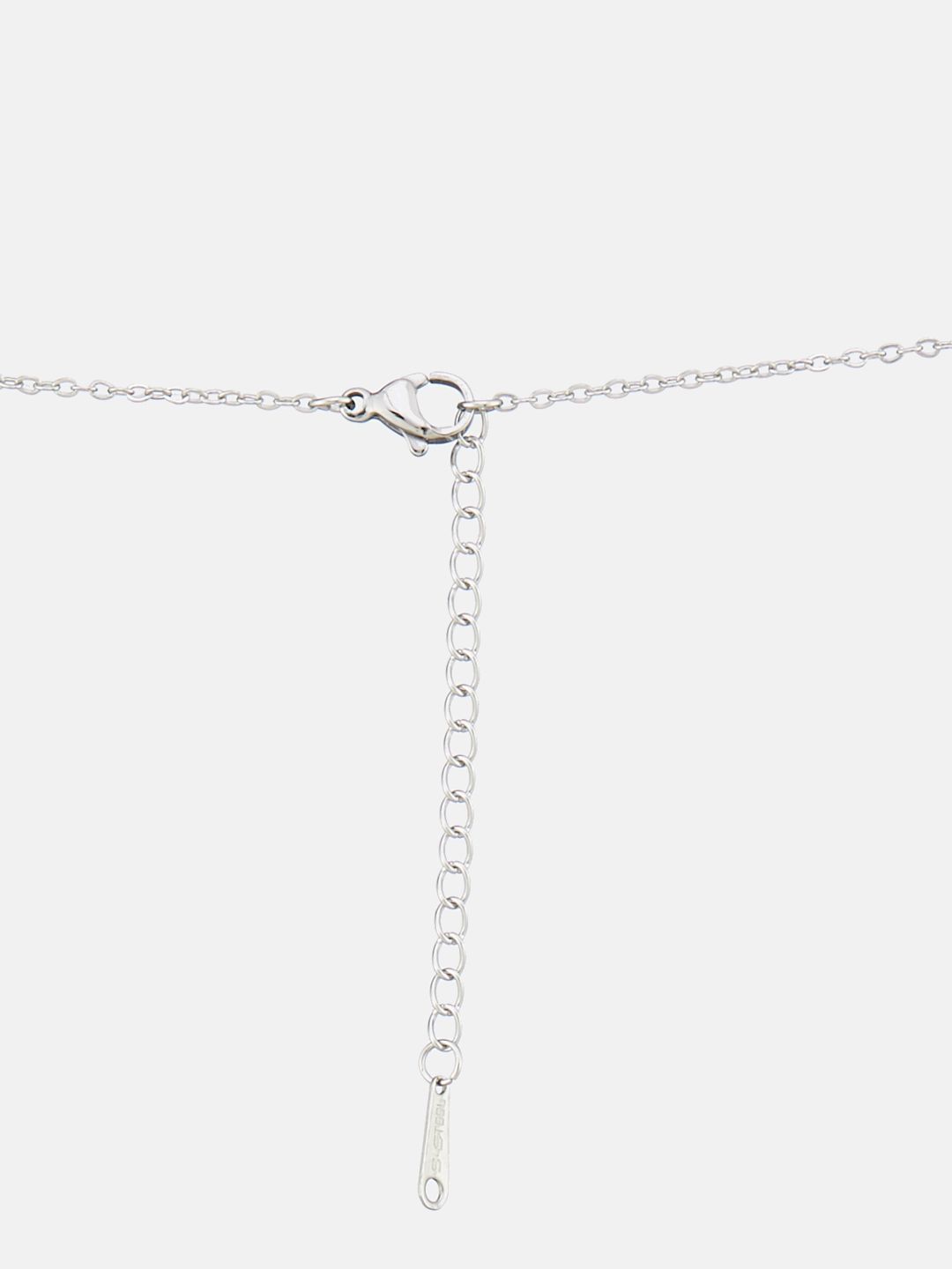 ATIBELLE Silver-Plated Teardrop-Shaped Pendant With Chain