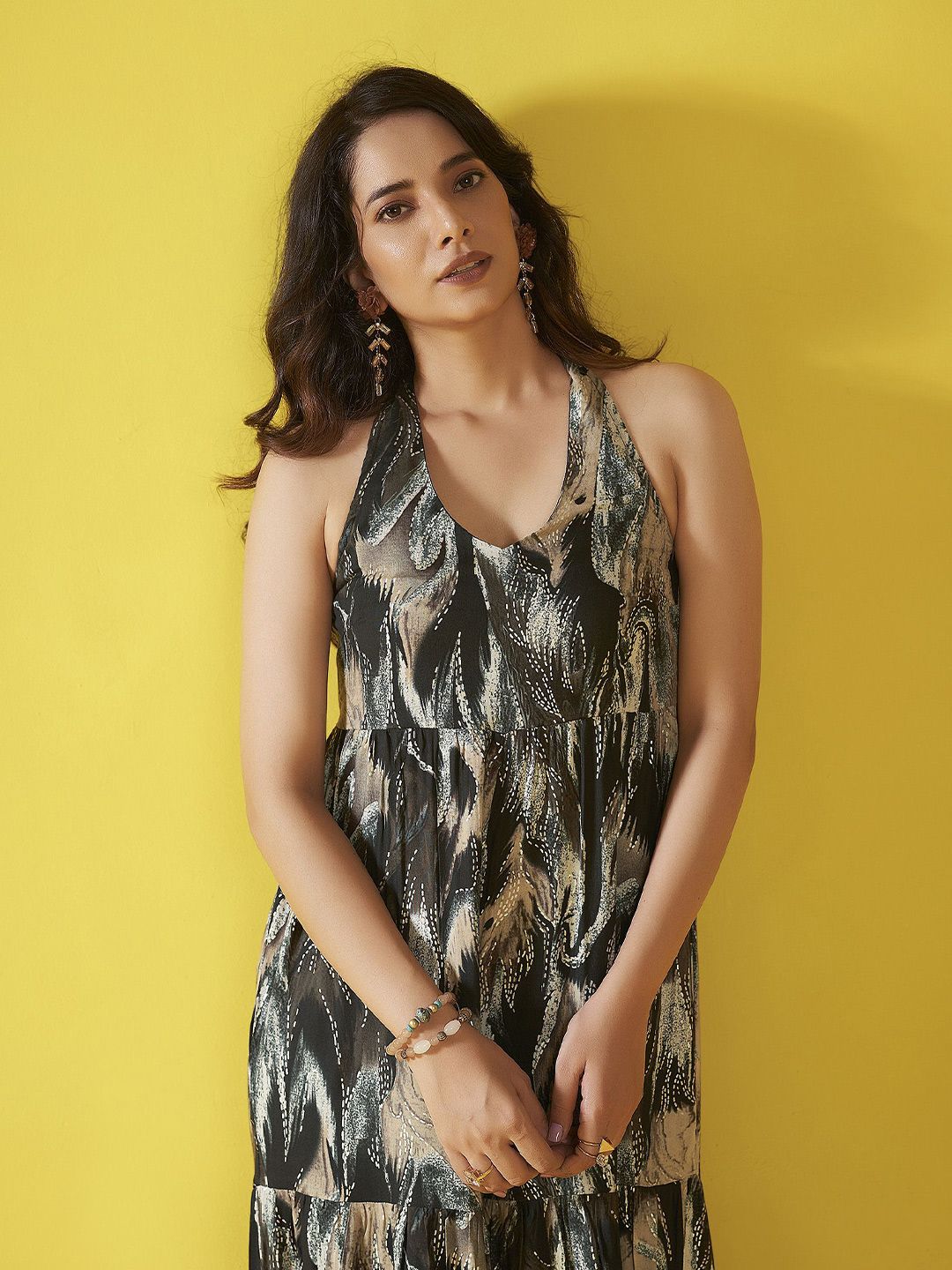 Anouk Women Abstract Printed Halter Neck Basic Jumpsuit-picture-19