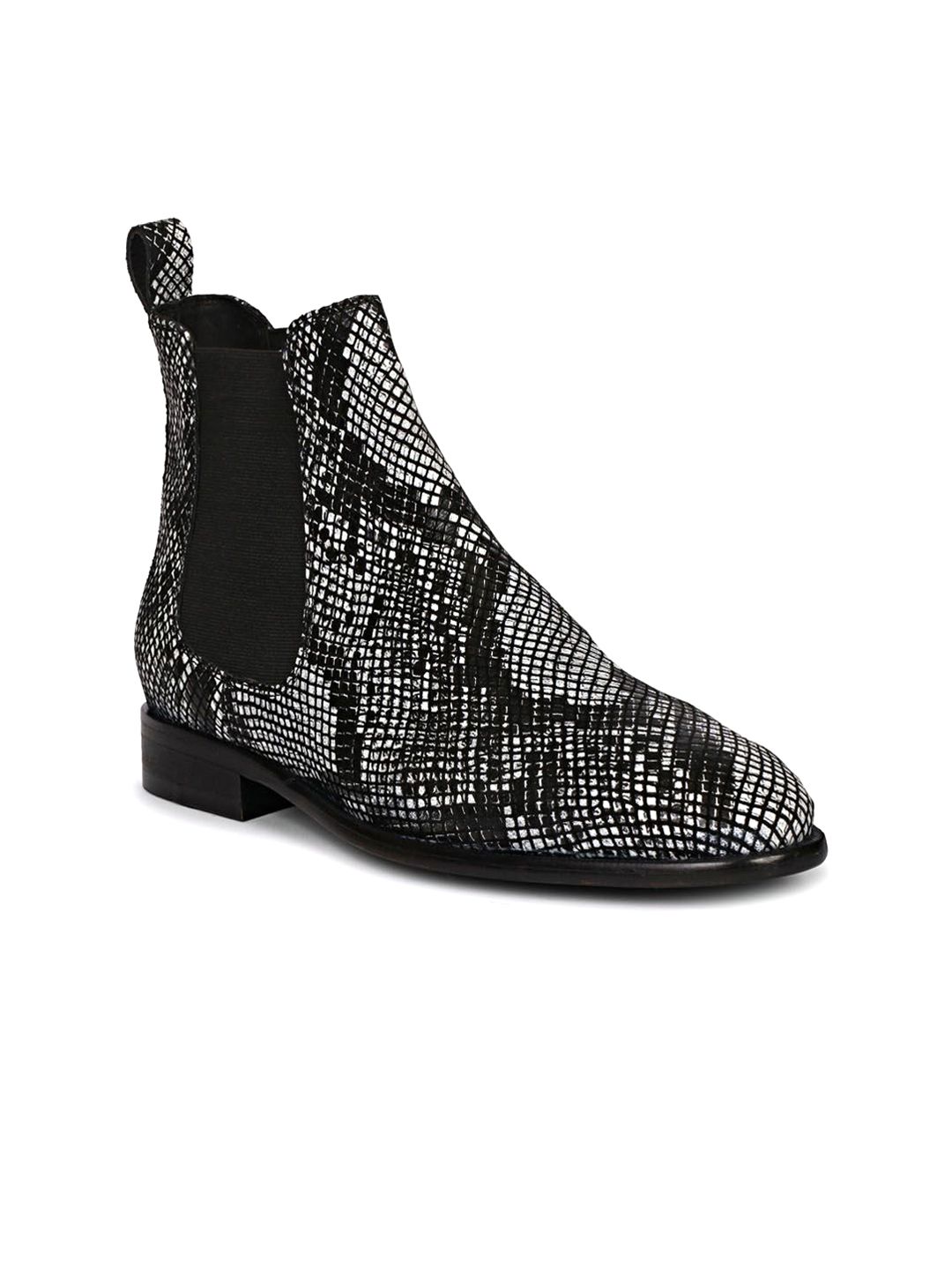 Saint G Men Printed Leather Casual Chelsea Round Toe Mid Top Boots-picture-43