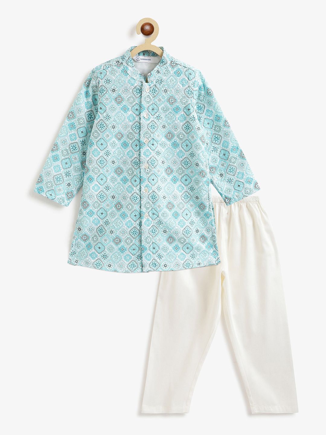 Campana Boys Floral Printed Regular Sequinned Kurta with Pyjamas-picture-38