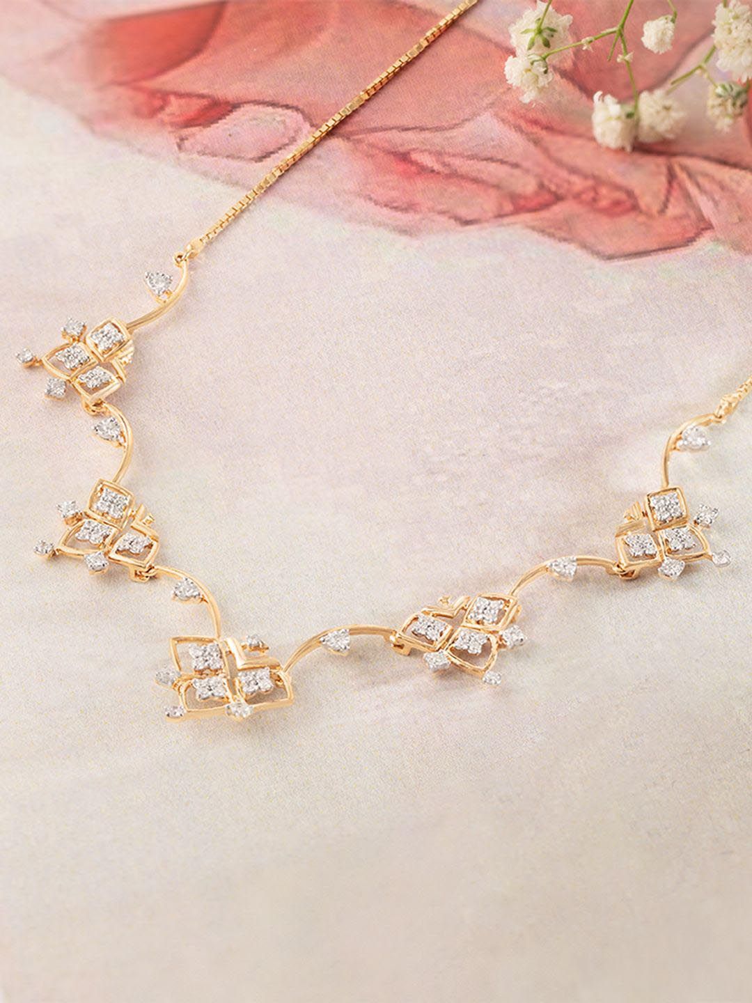 Mia by Tanishq Women 18KT Yellow Gold AD Stone Studded Necklace-image-48