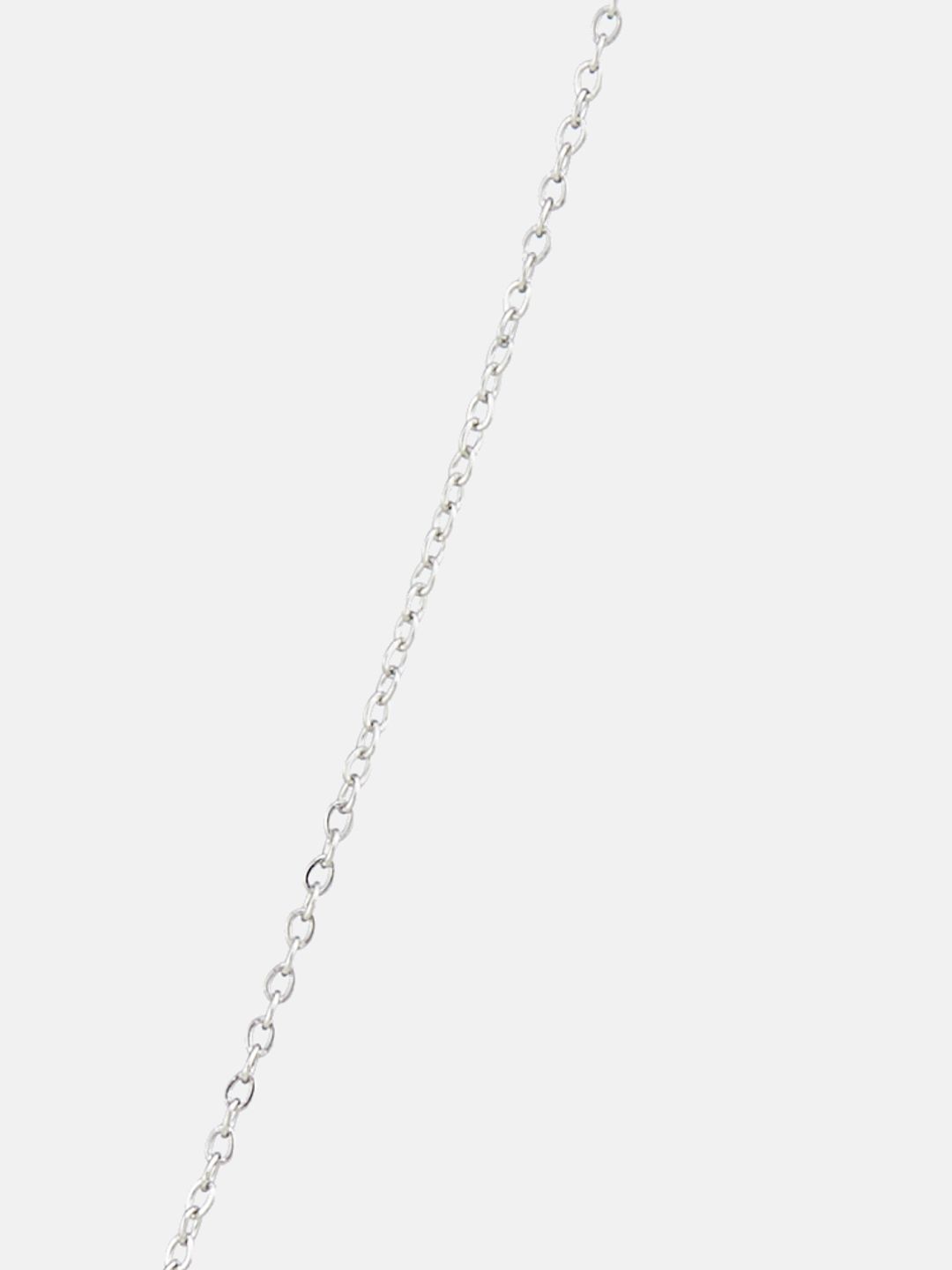 ATIBELLE Silver-Plated Teardrop-Shaped Pendant With Chain