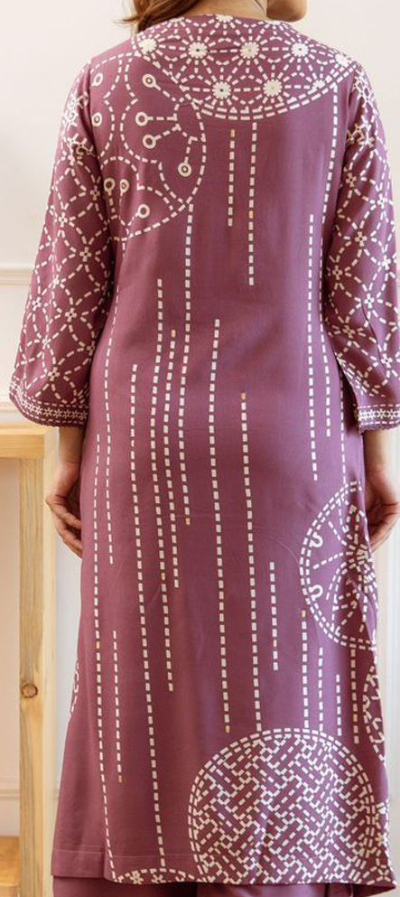 Cream And Orange Floral Printed Boat Neck 3/4Th Sleeves Straight Kurta With Palazzos